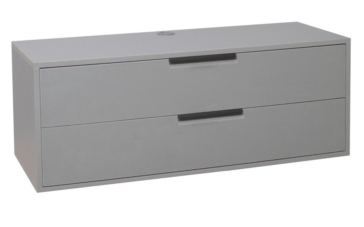 STOLEK NA ELEKTRONIKU BOUNTY - šedá/černá, Moderní, kov/kompozitní dřevo (119/47/45cm)