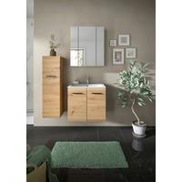 Badezimmer Ice Eiche Artisan Dekor B: 90cm - Eiche Artisan/Weiß, Basics, Keramik/Holzwerkstoff (90cm) - MID.YOU