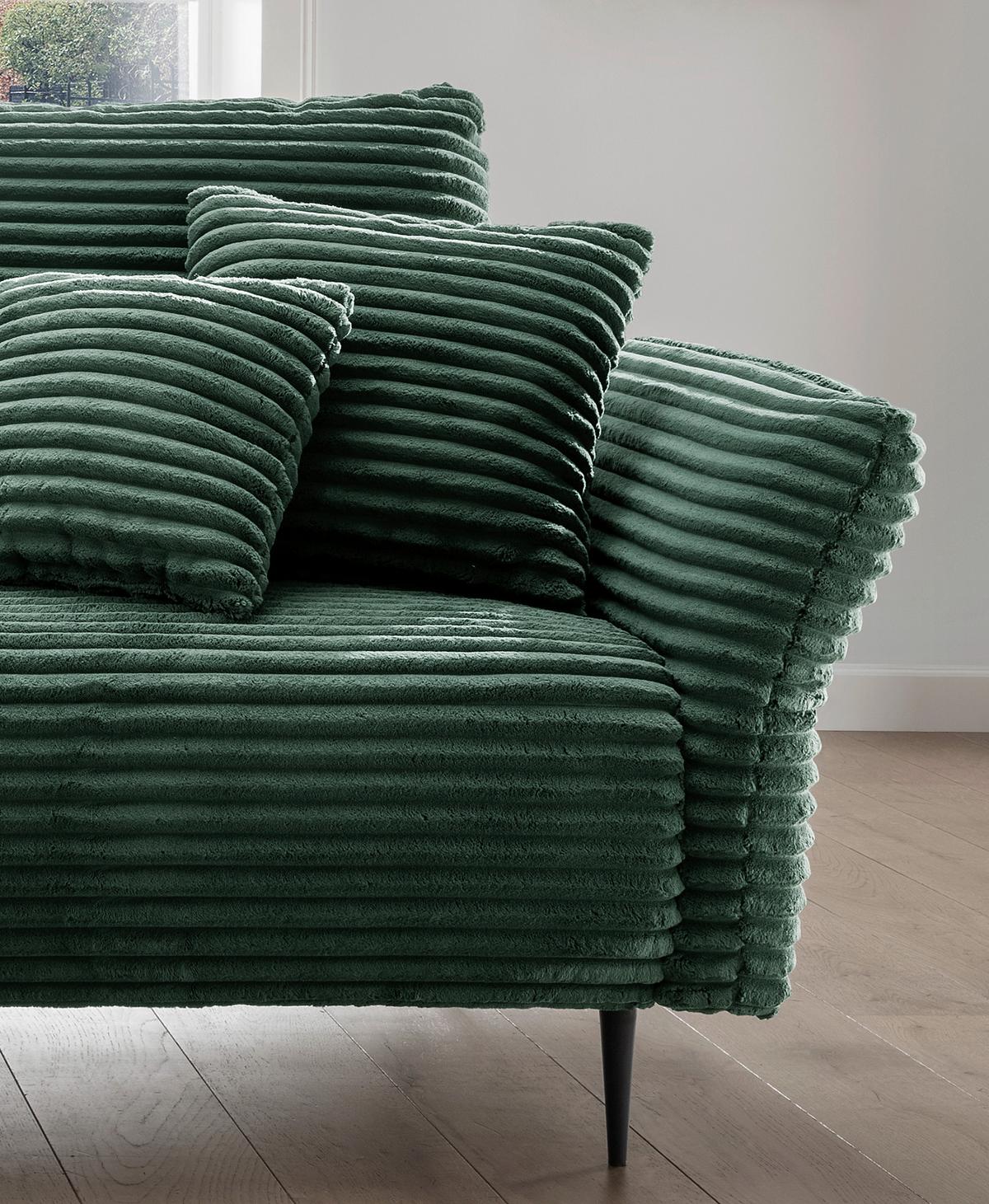 Ecksofa Vanilla Dunkelgrün S: 178x264-302 Cm - Dunkelgrün/Schwarz, Design, Textil (178/264-302cm) - Livetastic