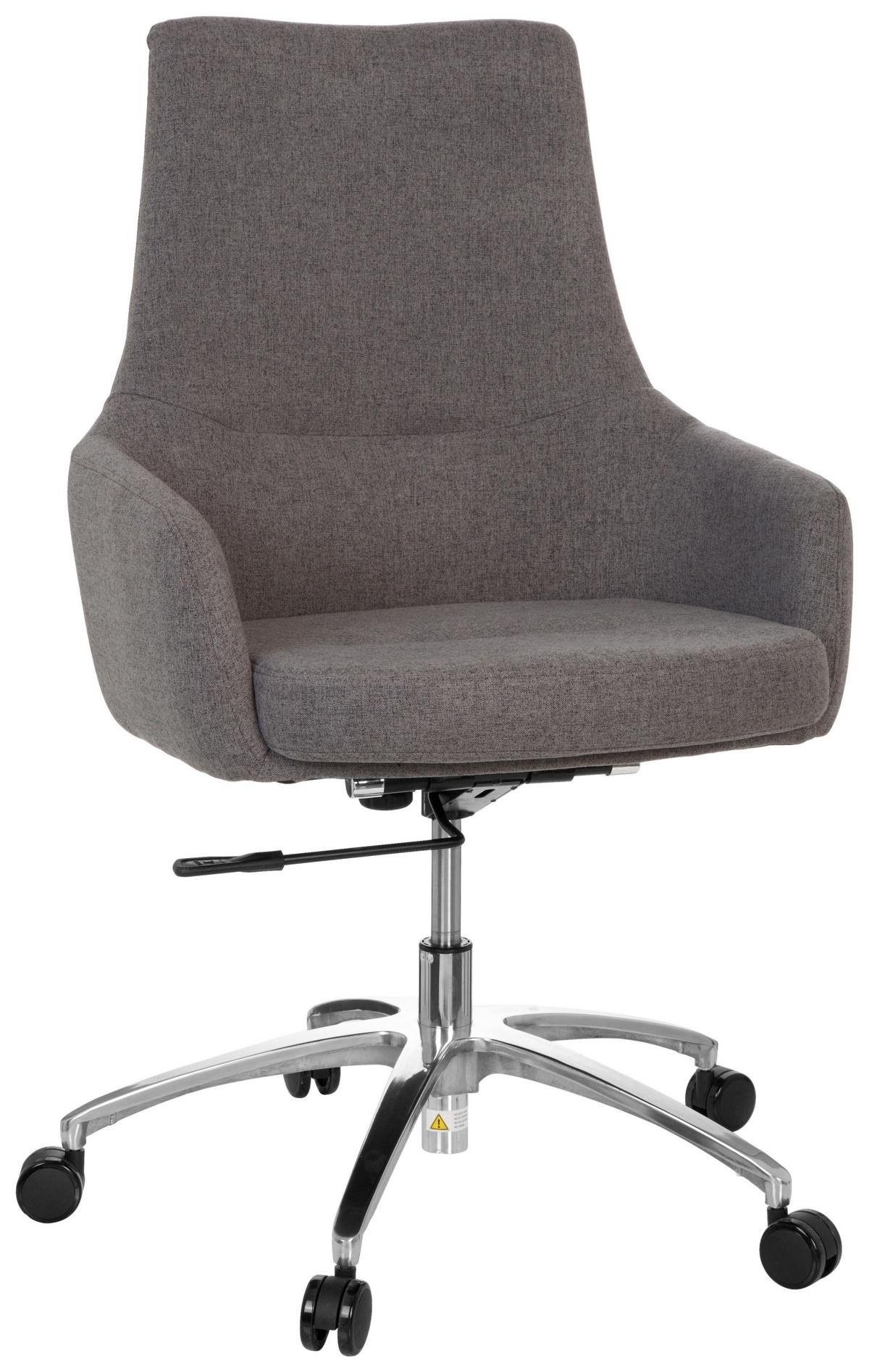 Bürostuhl Shake 100 Dunkelgrau Bis 110 Kg - Dunkelgrau/Silberfarben, Basics, Kunststoff/Textil (65/97/60cm) - MID.YOU