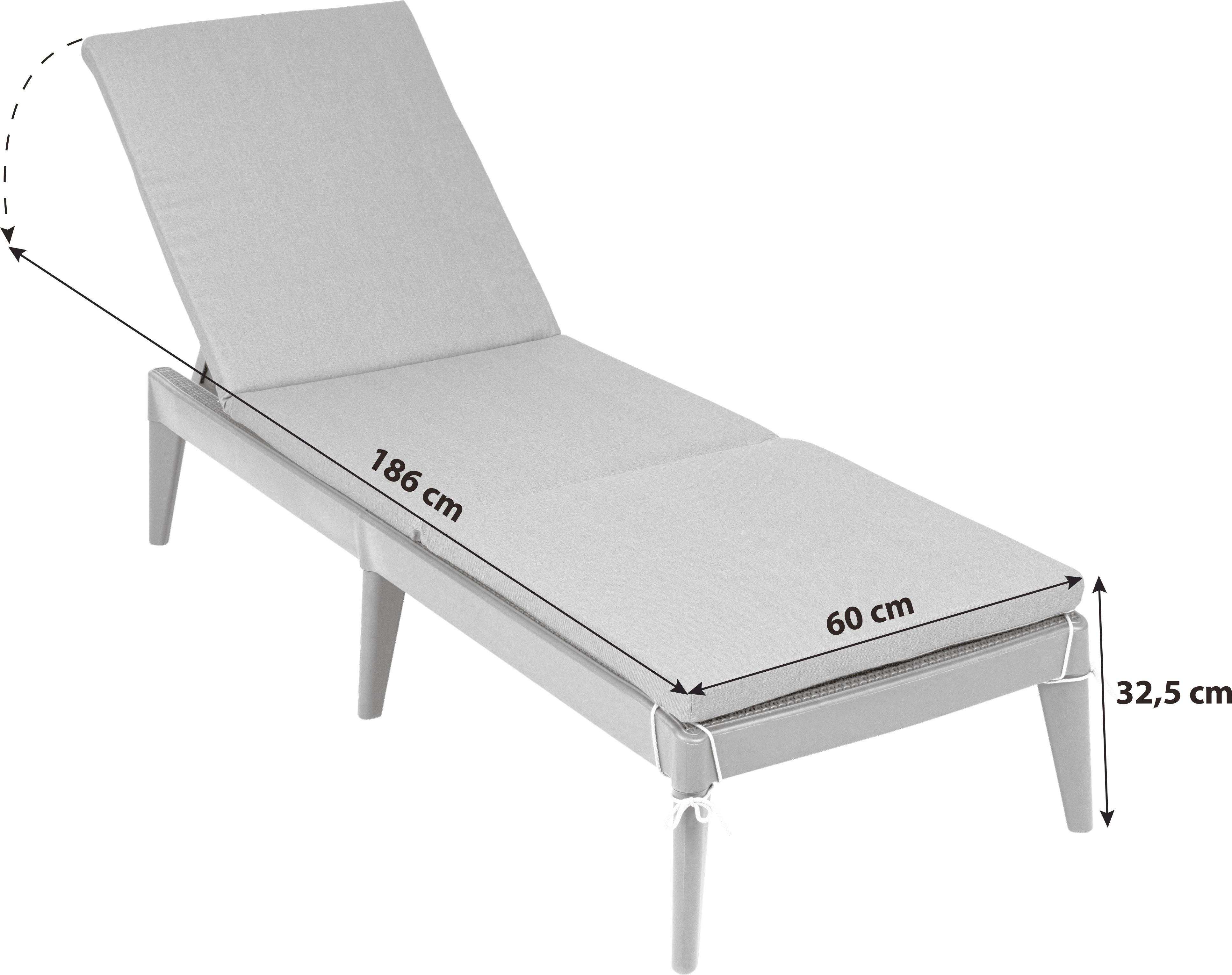 Sonnenliege Sirolo Kunststoff, verstellbar - Anthrazit, Basics, Kunststoff (186/60/32,5cm)