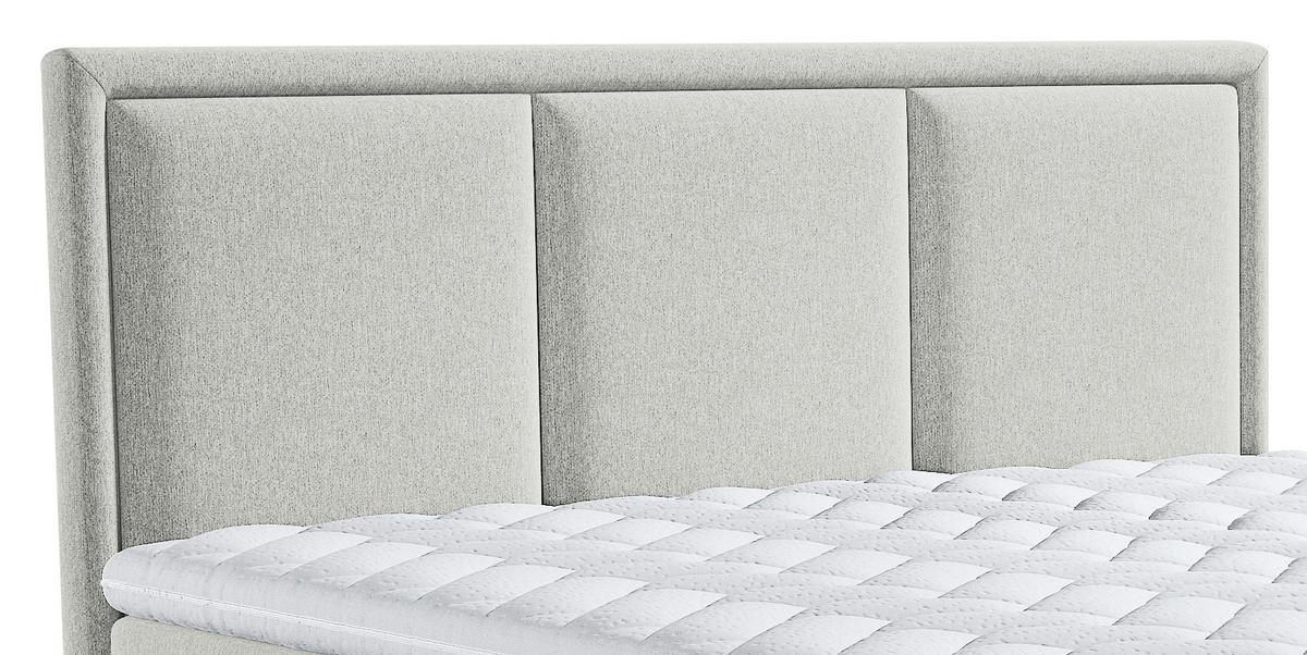Boxspringbett mit Topper & Bettkasten 180x200 Swing - Hellgrau, Design, Textil (180/200cm) - MID.YOU
