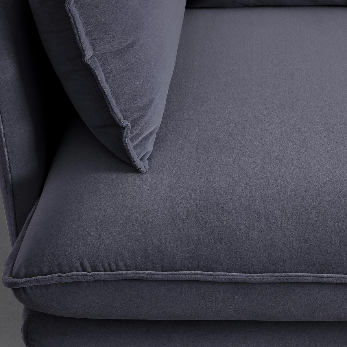 Sedací souprava ROSA šedá - šedá/černá, Moderní, kov/textil (226/84/163cm) - Bessagi Home