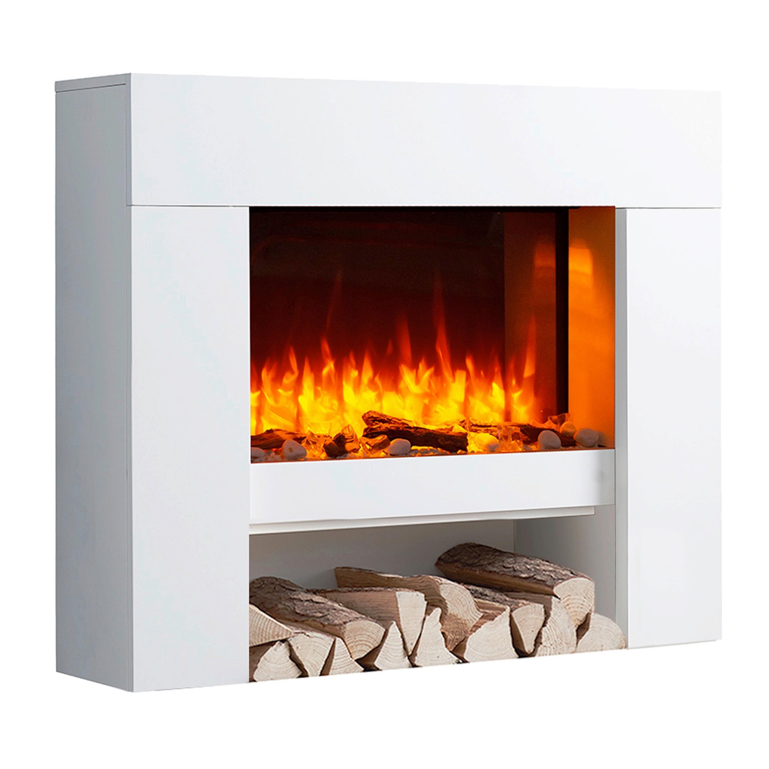 Elektrokamin Naran - Weiß, Basics, Holzwerkstoff/Metall (100/83/28cm)