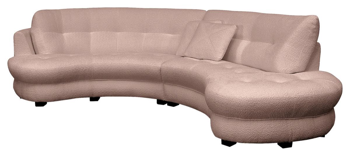 Ecksofa Bretina, Rosa S: 300x113 cm - Schwarz/Weiß, Design, Textil (300/113cm) - Livetastic