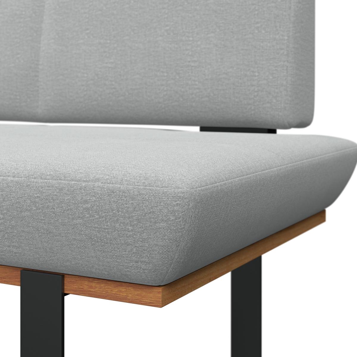 Eckbank Tristan Webstoff hellgrau, S:175x225cm - Hellgrau/Schwarz, MODERN, Holz/Textil (175/225cm) - James Wood