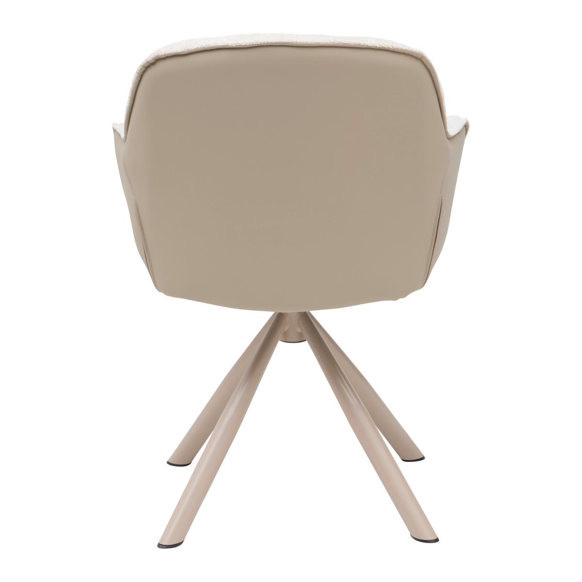 Stolička s podrúčkami Eileen sivá/béžová - sivá/béžová, Modern, kov/textil (62/85/61cm) - Mömax