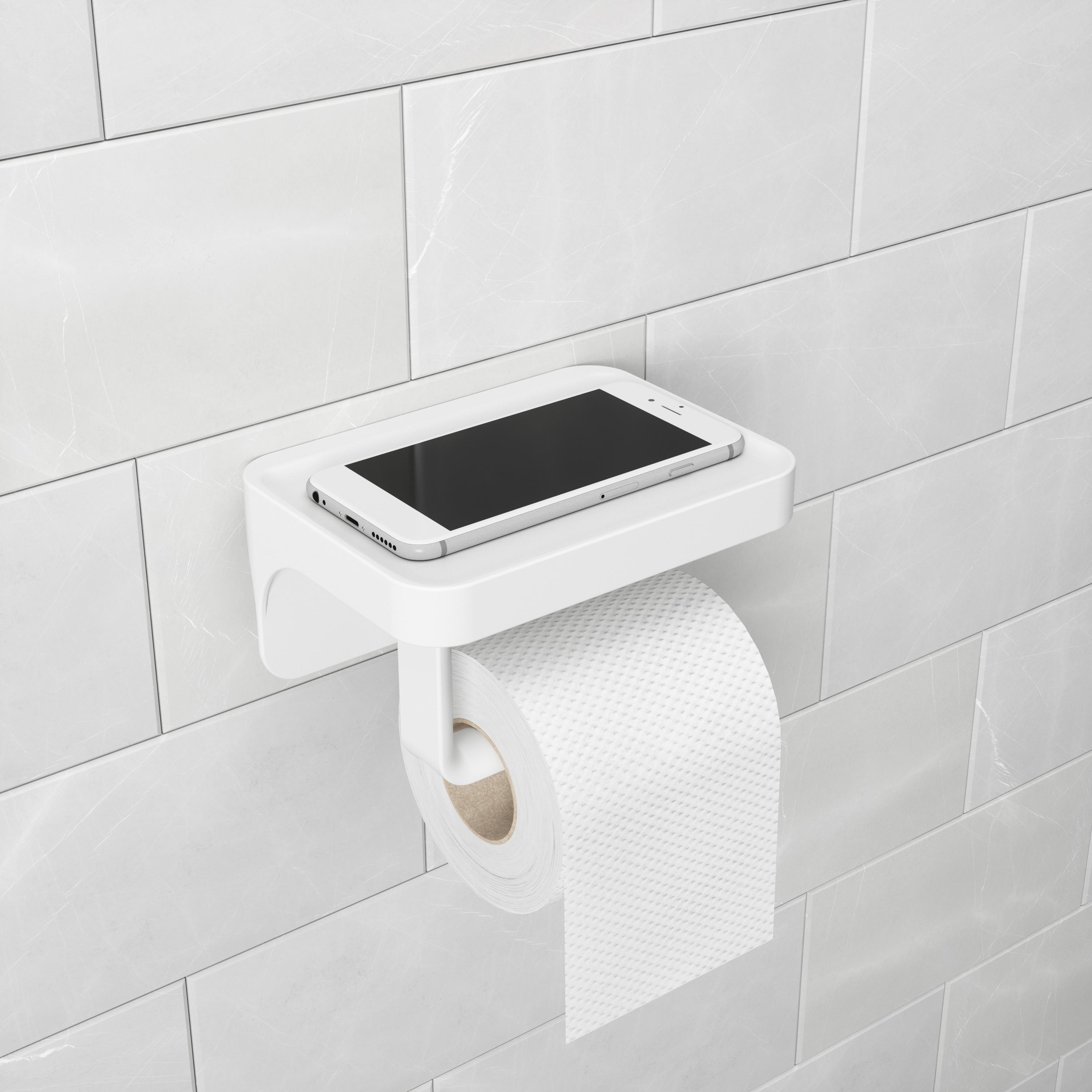 Držák Na Toaletní Papír Easy - bílá, Moderní, plast (16/12/9cm) - Premium Living
