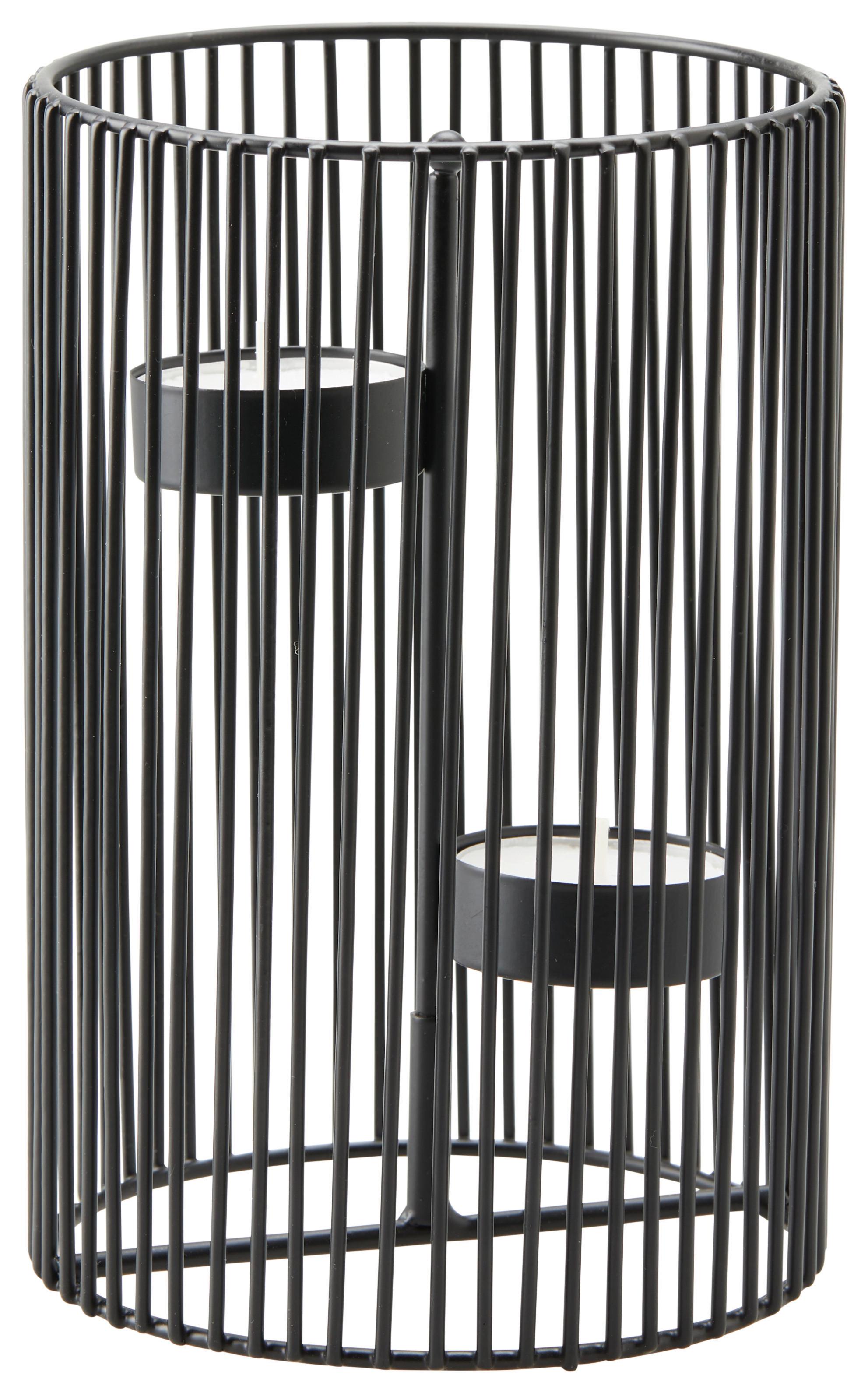 Svietnik Thea, ca. 11/17cm - čierna, Basics, kov (11/17cm) - Modern Living