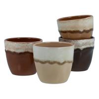 Tassenset, 4tlg. Steinzeug, creme - Schlammfarben/Creme, Basics, Keramik (10/9cm) - Creatable