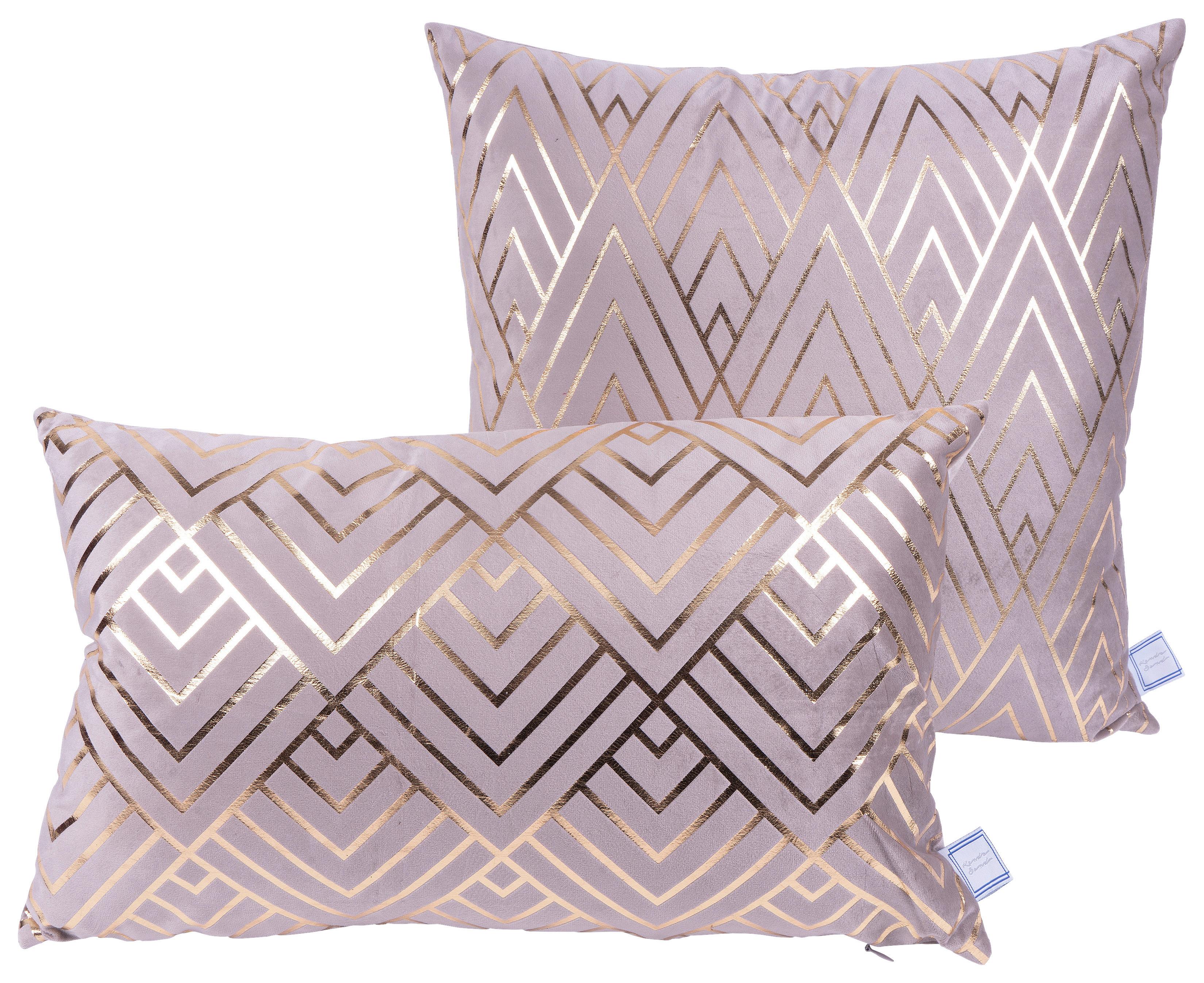 Zierkissen Prisma 30/45x50/45 cm Polyester Taupe/Goldfarben - Taupe/Goldfarben, KONVENTIONELL, Textil (30x45/50x45cm)