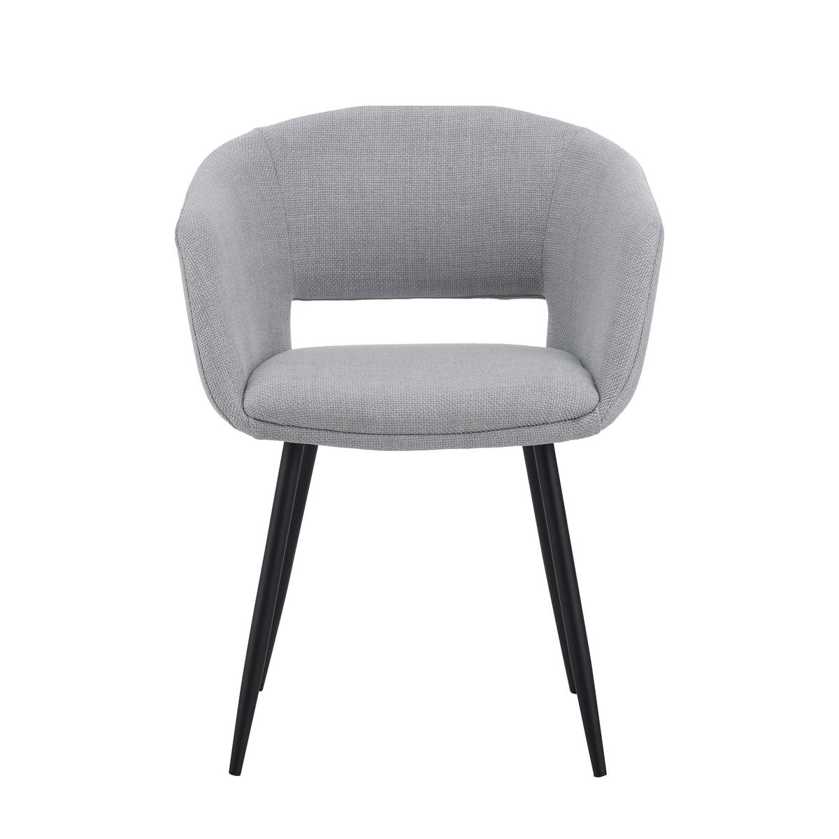 Armlehnstuhl Boden Hellgrau B: 59 Cm - Hellgrau/Schwarz, MODERN, Textil/Metall (59/78/55cm) - MID.YOU