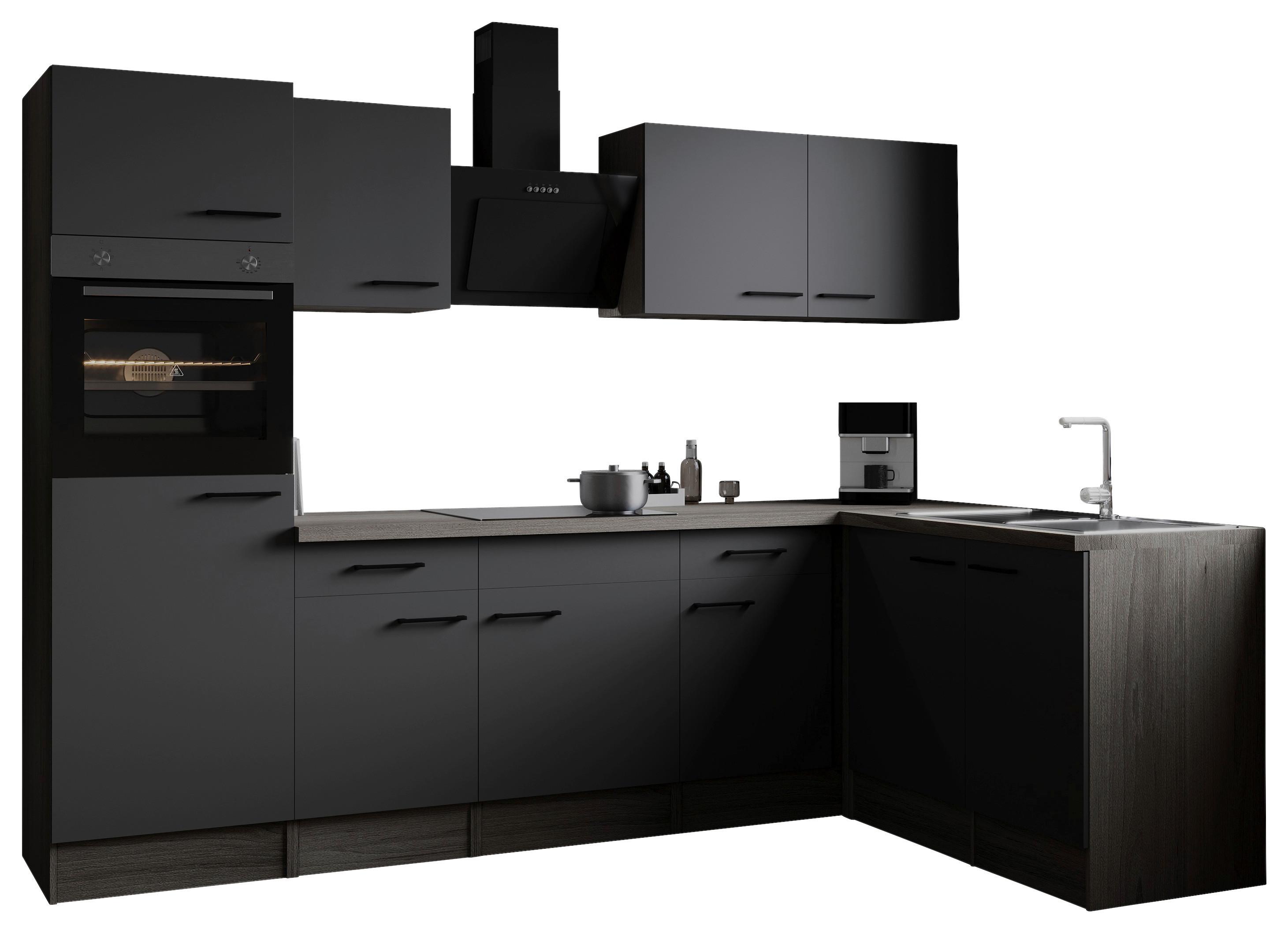 Eckküche Oliver Grau, Eiche Dekor S: 280x172cm - Eichefarben/Grau, Design, Holzwerkstoff (280/172cm) - Respekta