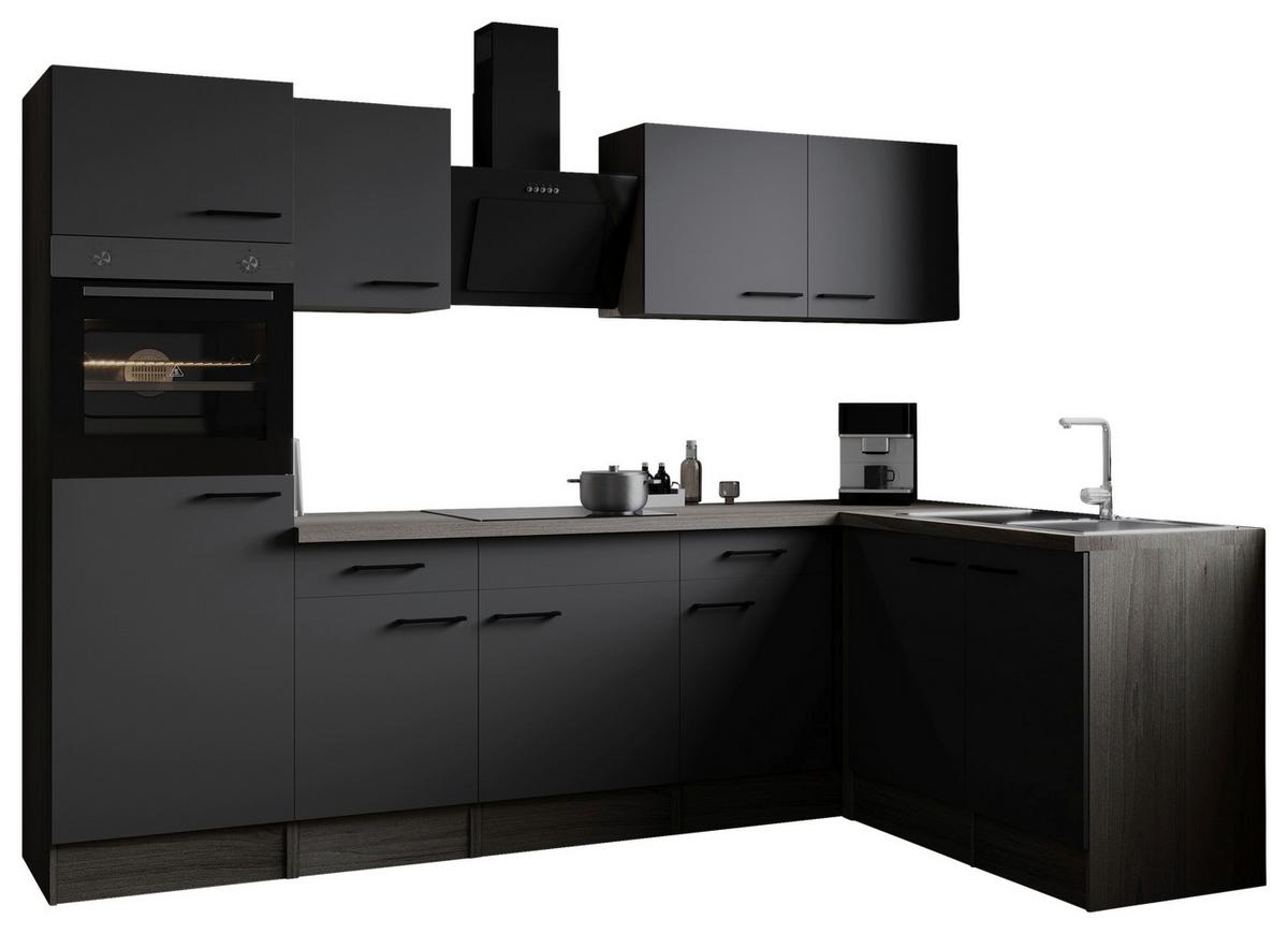 Eckküche Oliver Grau, Eiche Dekor S: 280x172cm - Eichefarben/Grau, Design, Holzwerkstoff (280/172cm) - Respekta