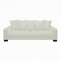 Veľká pohovka MATTEO, biela tkanina NANO - čierna/biela, Modern, drevo (246/93/124cm)