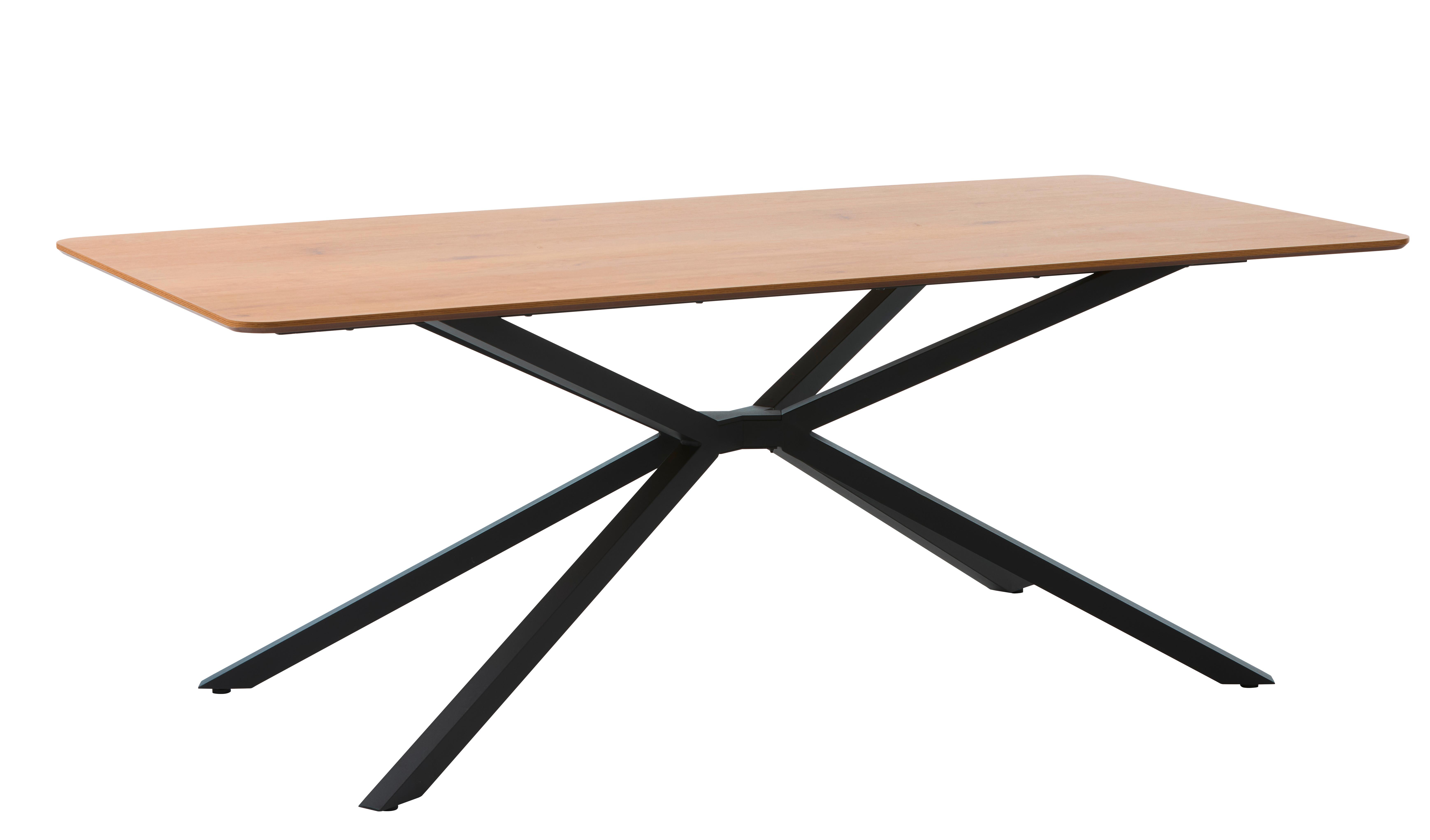 Esstisch Cesura Eichefarben, L: 160 cm - Eichefarben/Schwarz, MODERN, Holzwerkstoff/Metall (160/90/75cm) - Livetastic