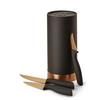 Messerblock Schwarz/bronze Kunststoff 4-Teilig - Schwarz/Bronzefarben, Basics, Kunststoff (11/22cm) - Echtwerk