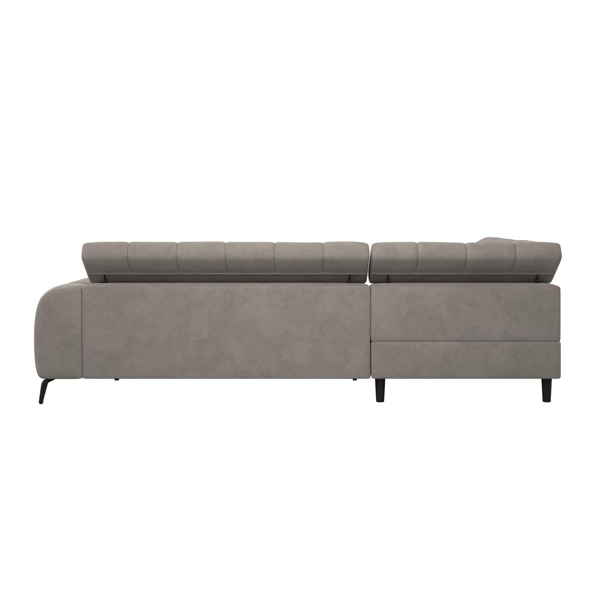 Ecksofa Volf links new grau, S: 203x261 cm - Greige/Schwarz, Trend, Kunststoff/Textil (203/261cm)