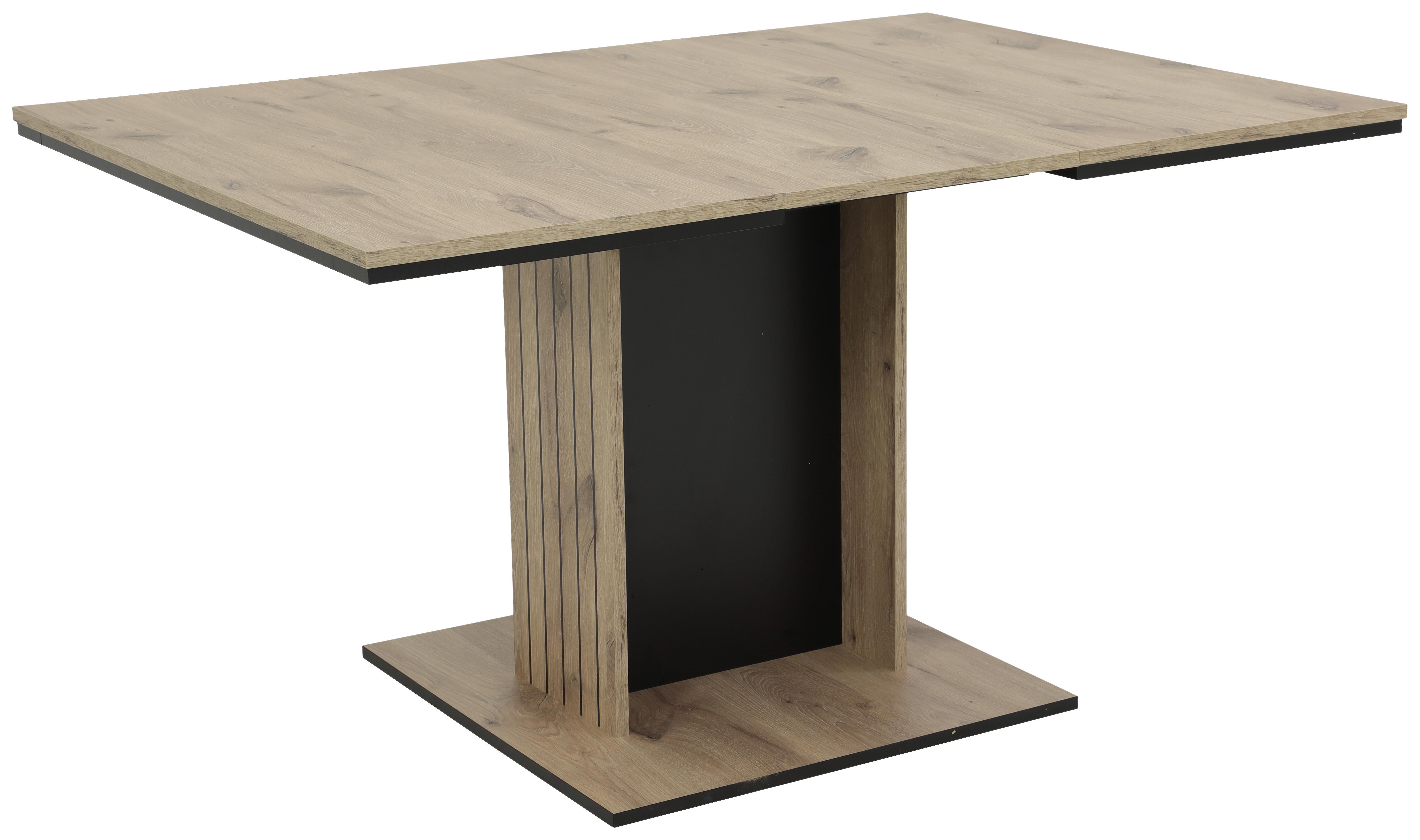 Ausziehtisch Raul 100 Az 100-140x76x100cm Artisan Eiche - Schwarz/Eiche Artisan, MODERN, Holzwerkstoff (100-140/76/100cm)