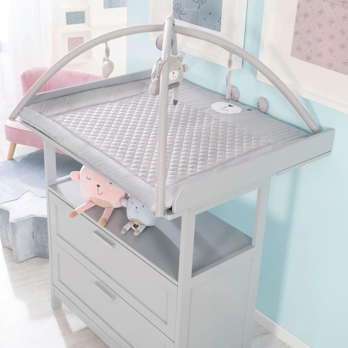 Wickelauflage Luna B: 85 Cm Silbergrau - Hellgrau, Basics, Textil (85/45/75cm) - Roba