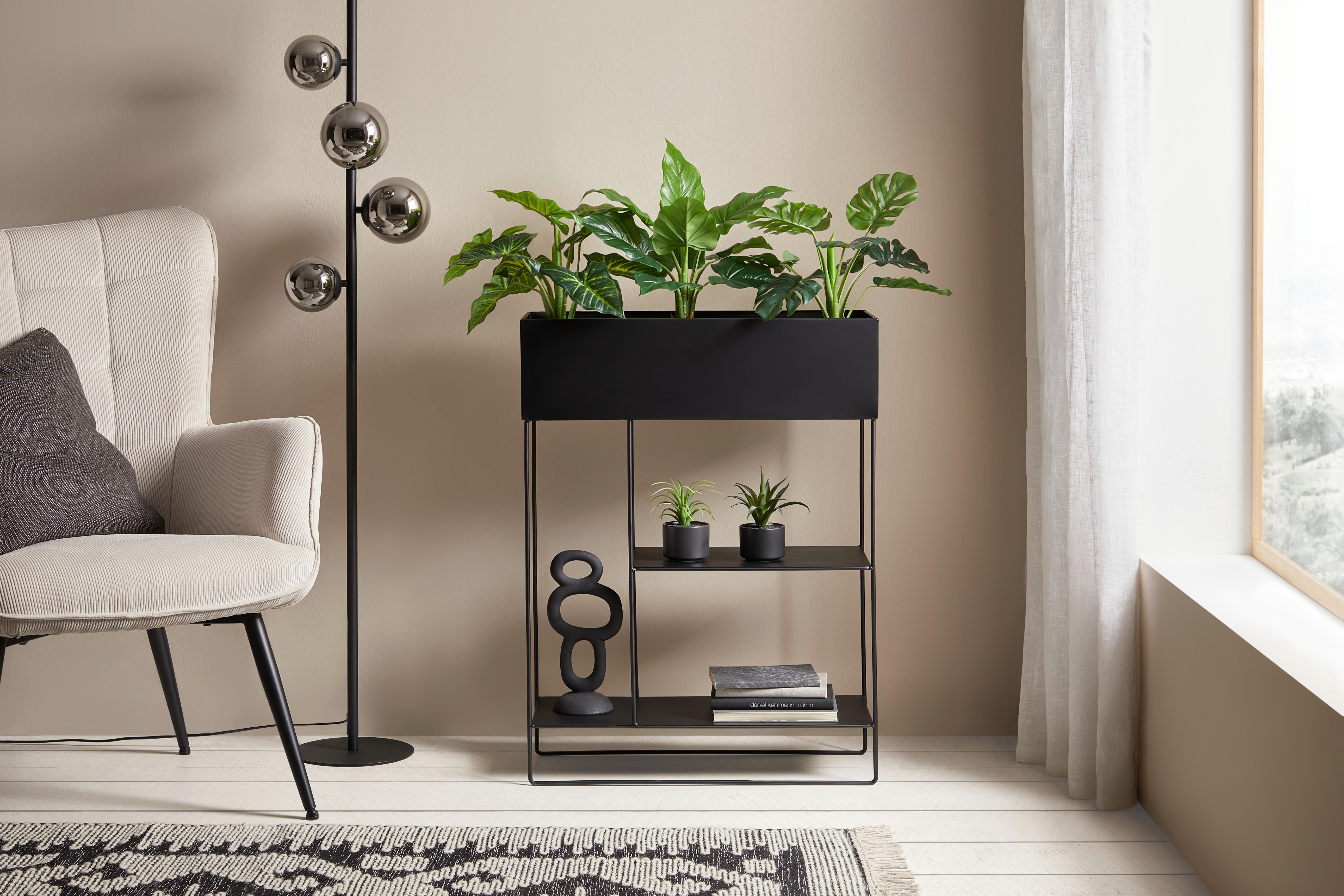 obal na květináč COSY - černá, Moderní, kov (60/80/25cm) - Mömax