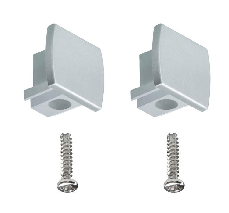 Schienensystem Urail Endkappe 95496 2--teilig. Chromfarben - Chromfarben, Design, Kunststoff (2,1/1,3/1,8cm) - Paulmann