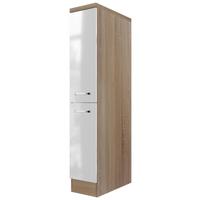 Apothekerschrank Valero Das-1657 - Weiß Hochglanz/Sonoma Eiche, KONVENTIONELL, Holzwerkstoff (30/169,5/60cm) - FlexWell