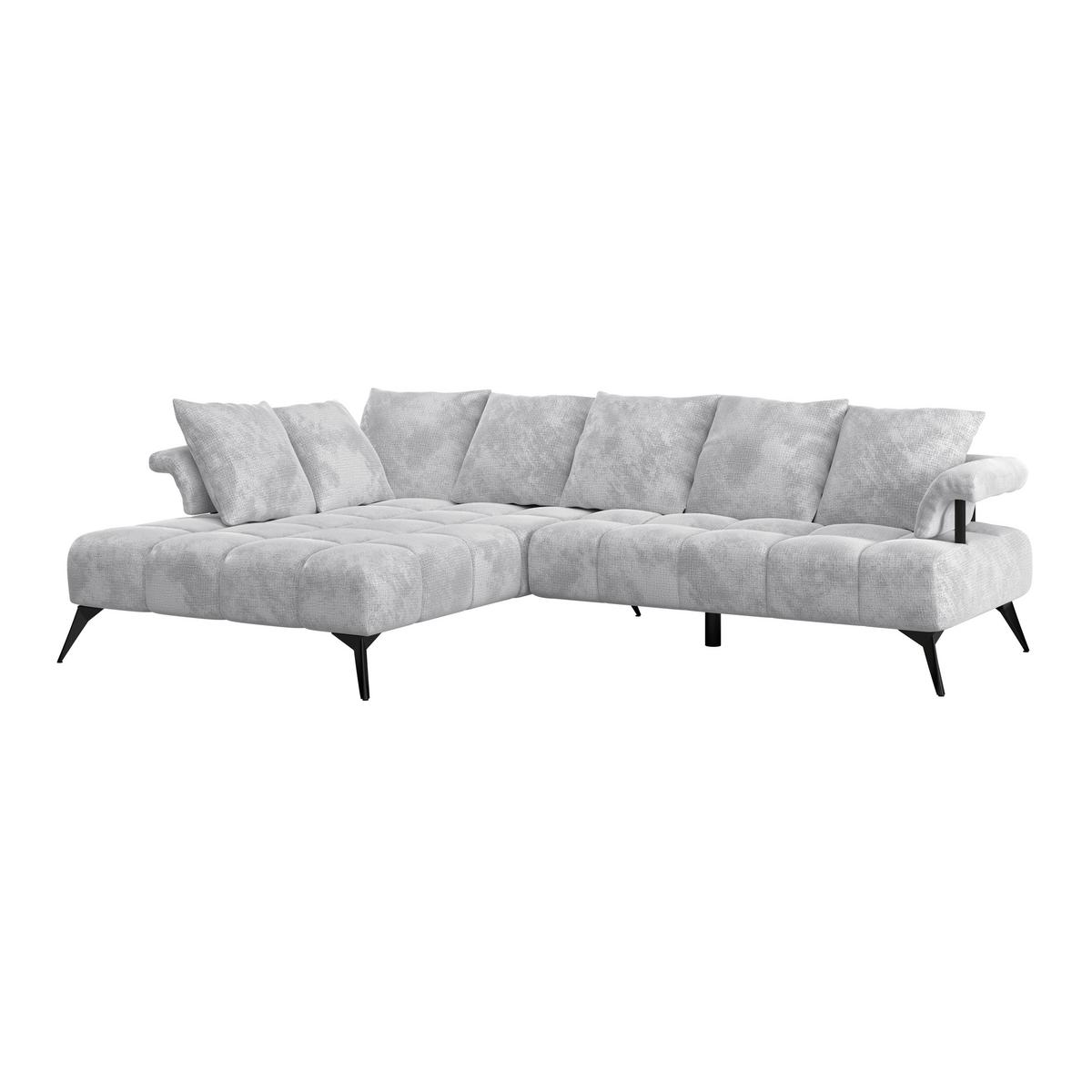 Sedacia súprava VANESSA NEW potrebná š. dverí 90 cm, ľavá - čierna/svetlosivá, Modern, kov/textil (200/297cm)