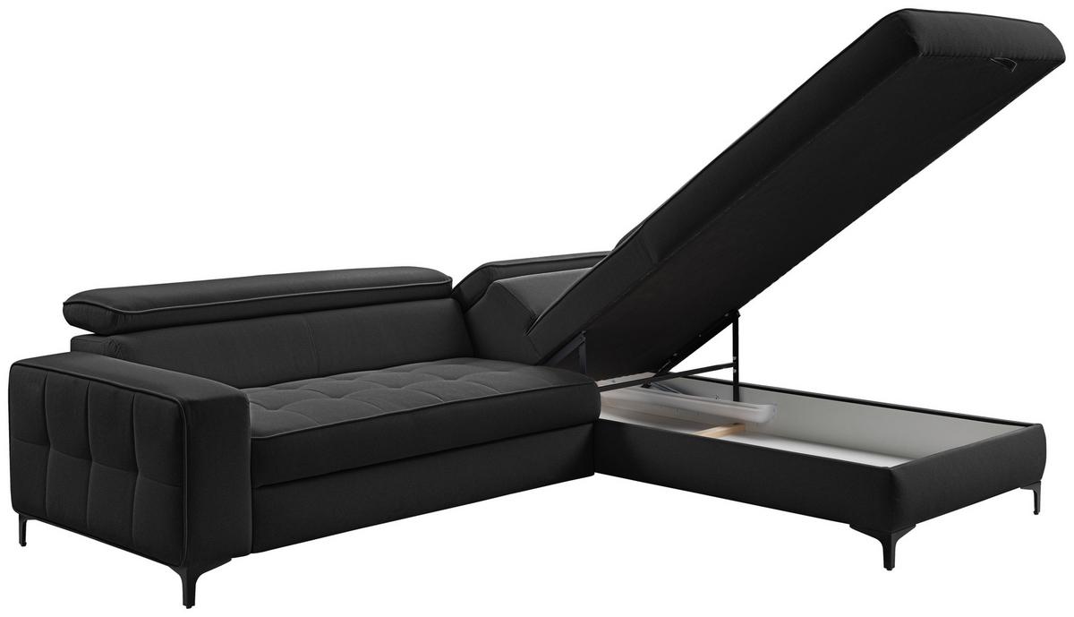 Ecksofa Nala Anthrazit S: 251x203cm - Anthrazit/Schwarz, Design, Textil (251/203cm) - MID.YOU