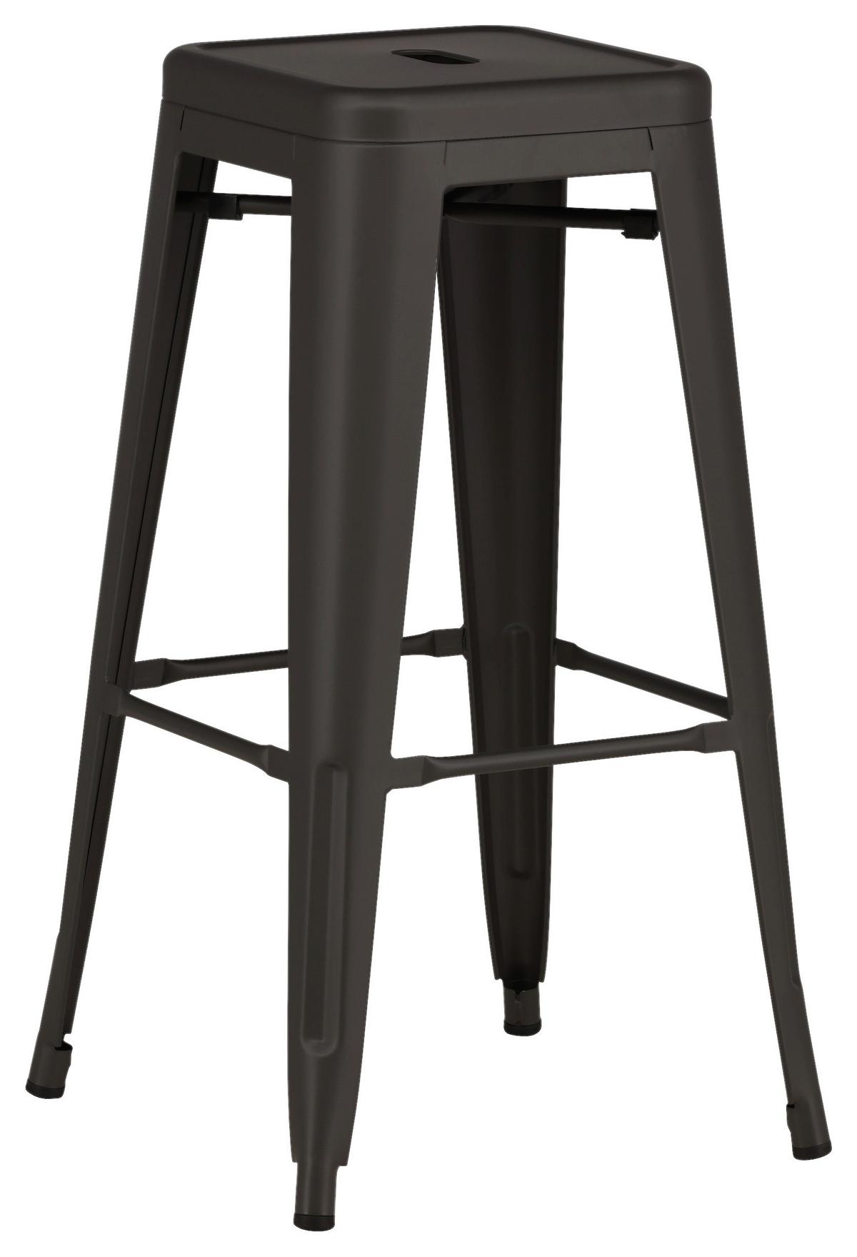 Barhocker-Set Tempe - Dunkelgrau, Design, Metall (43/76/43cm) - Livetastic