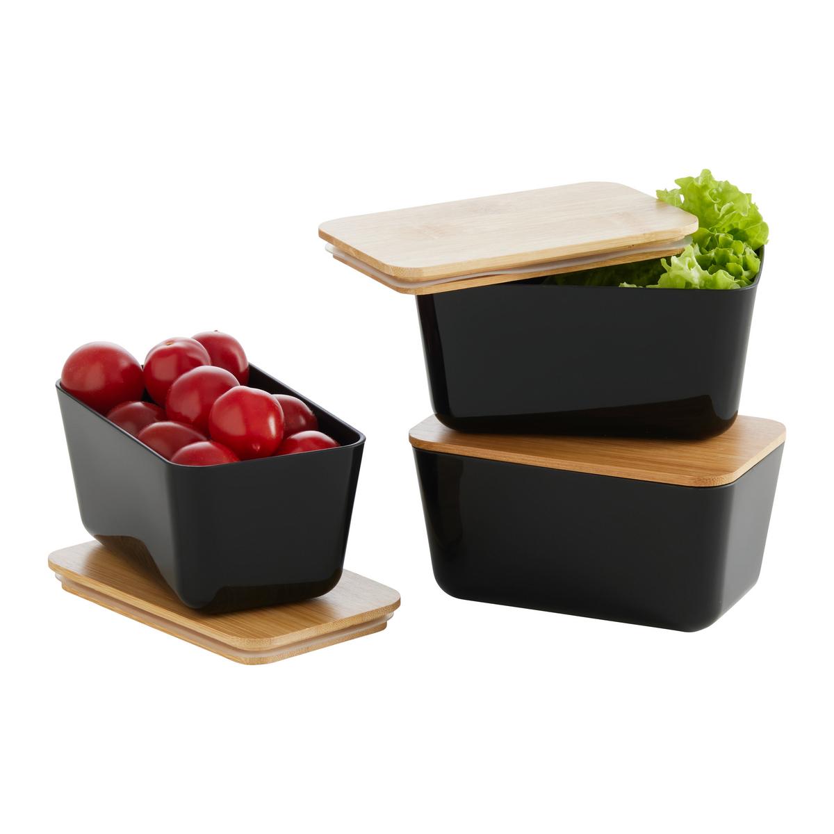 Dóza na potraviny MAGNUS - černá/světle hnědá, Moderní, plast/přírodní materiály (13/8/6,6cm) - Mömax