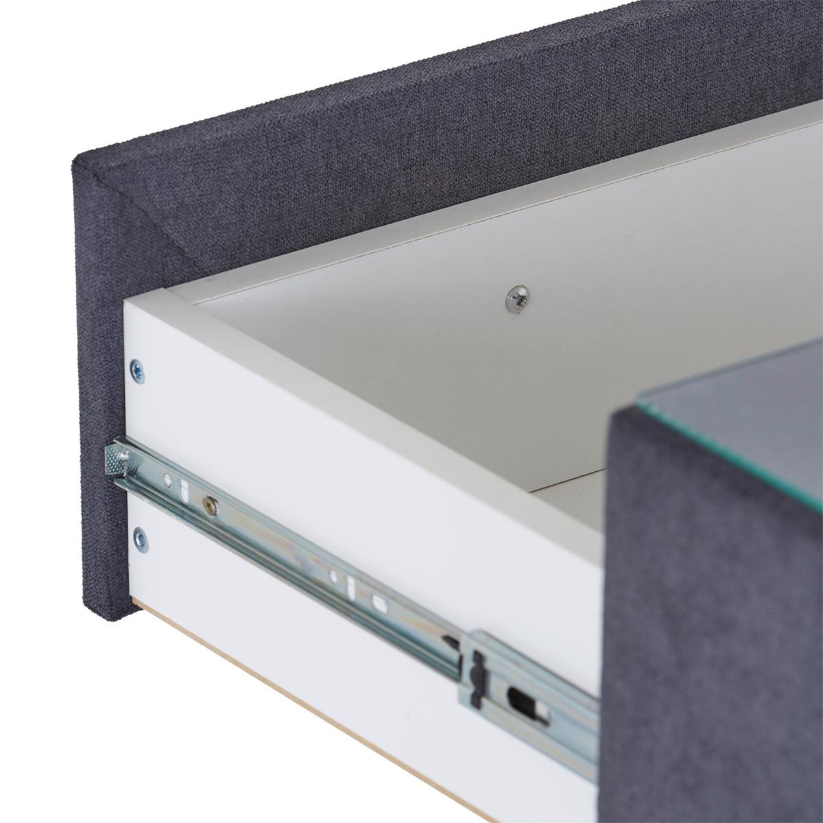 Nachtkästchen Kleopatra - Anthrazit, KONVENTIONELL, Holzwerkstoff/Kunststoff (56/60/41cm) - Ondega