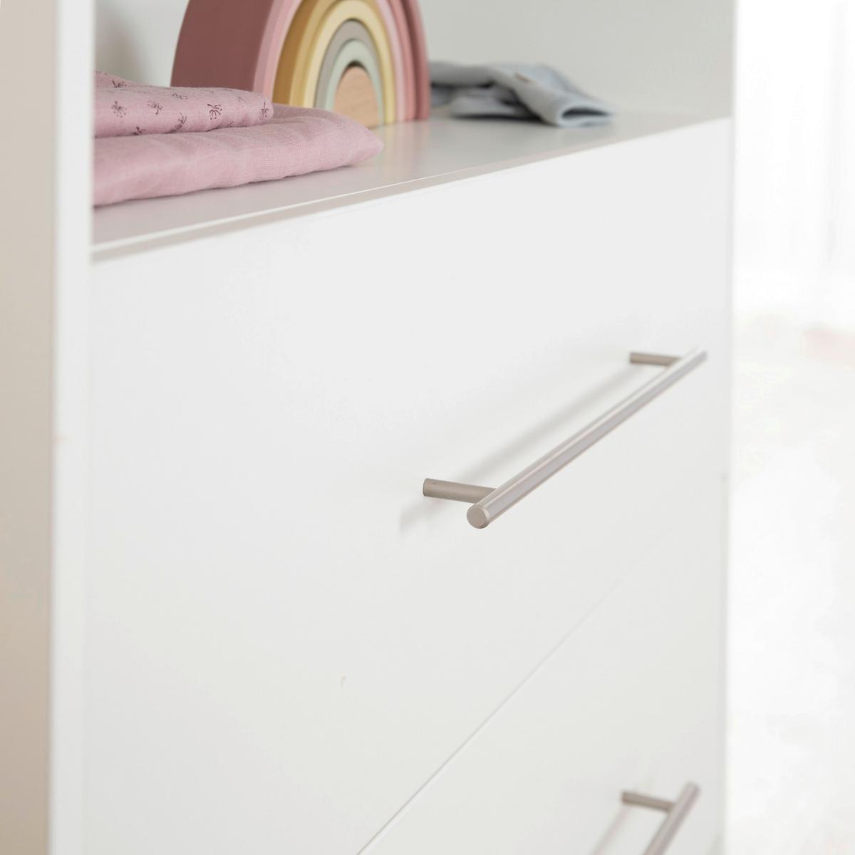 Wickelkommode Luna B: 88,5 cm Weiß 2 Schubladen - Weiß, Basics, Holzwerkstoff (88,5/100,5/75cm) - Roba