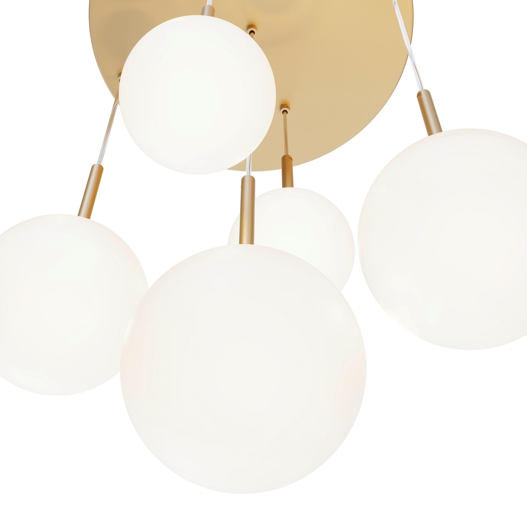 Pendelleuchte Basic Form - Goldfarben/Weiß, Trend, Glas/Metall (58/180/58cm) - MAYTONI