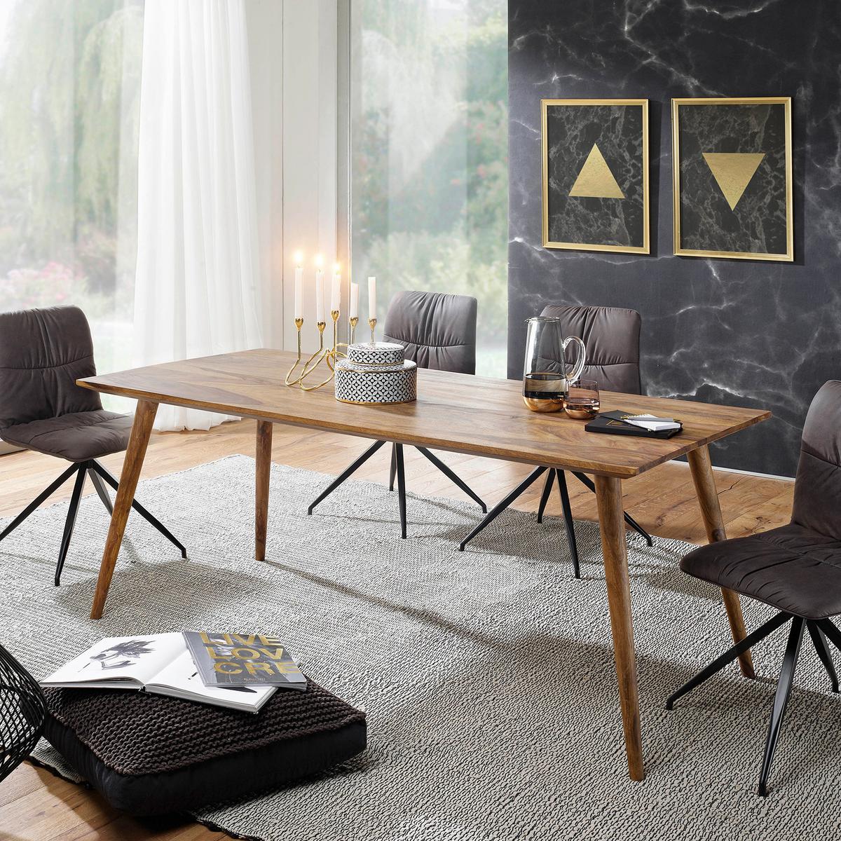Esstisch Echtholz Repa LxB: 120x60 cm Sheesham - Sheeshamfarben, Design, Holz (120/76/60cm) - MID.YOU