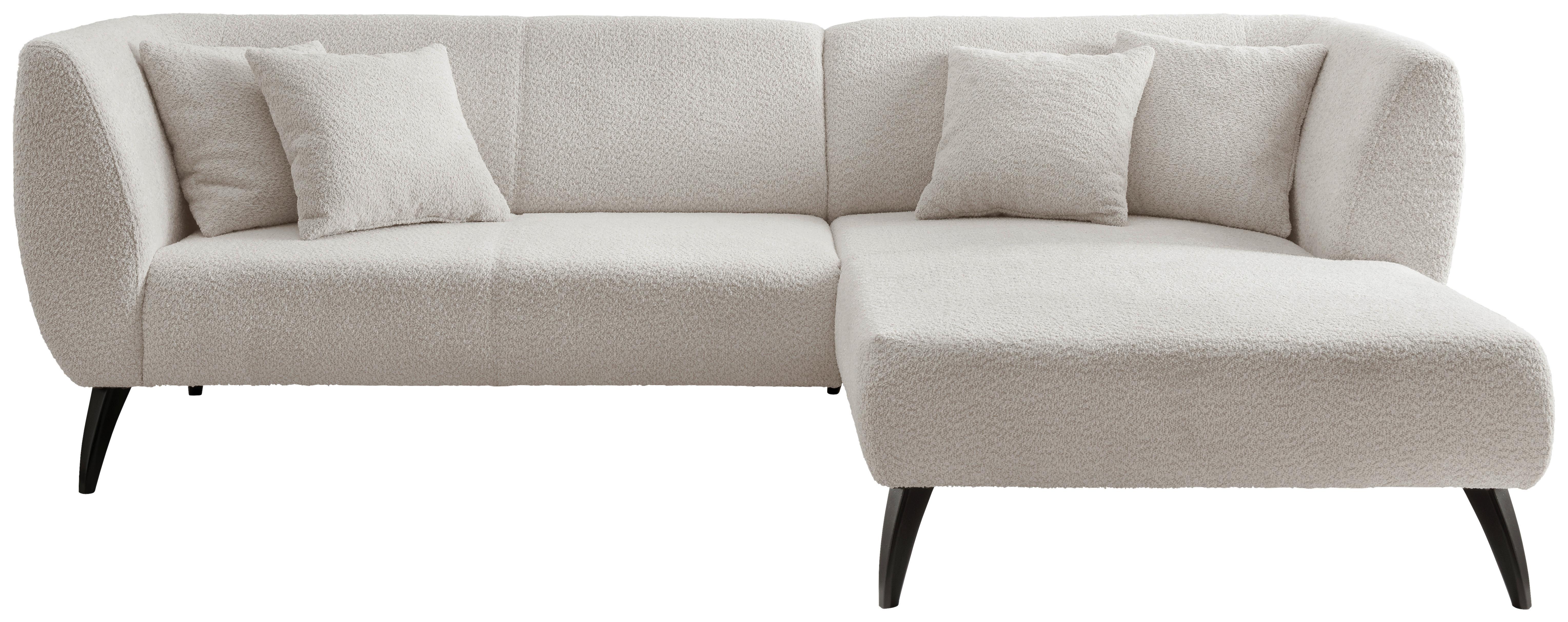 Ecksofa Colori Weiß S: 264/180 cm - Schwarz/Weiß, MODERN, Holz/Textil (264/160cm) - MID.YOU