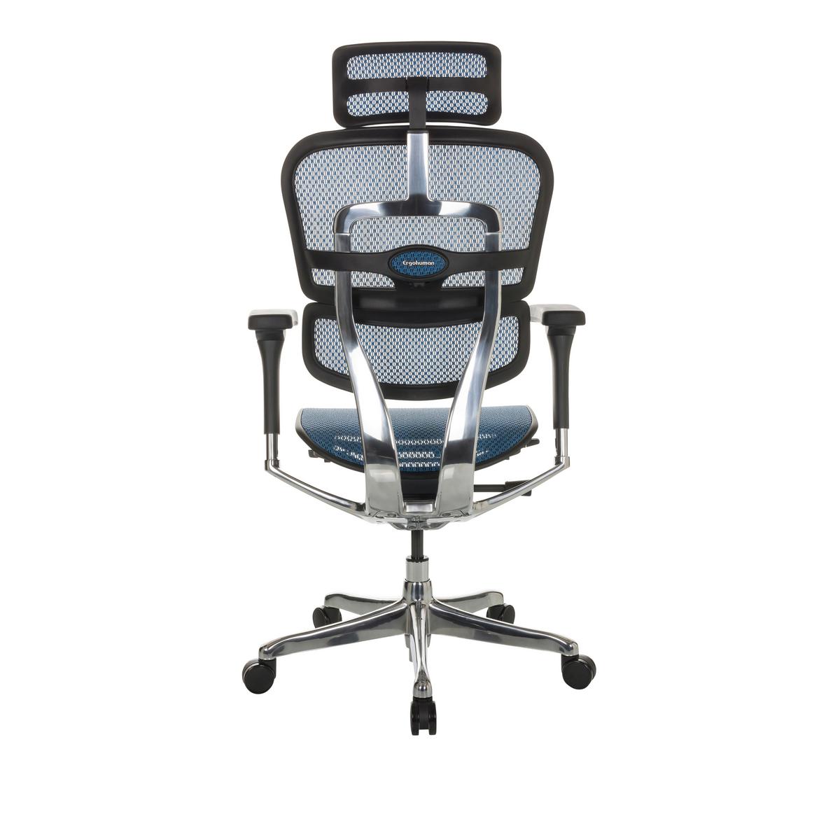 Drehstuhl Ergohuman I - Blau/Silberfarben, Basics, Kunststoff/Textil (69/119-144/65cm) - MID.YOU