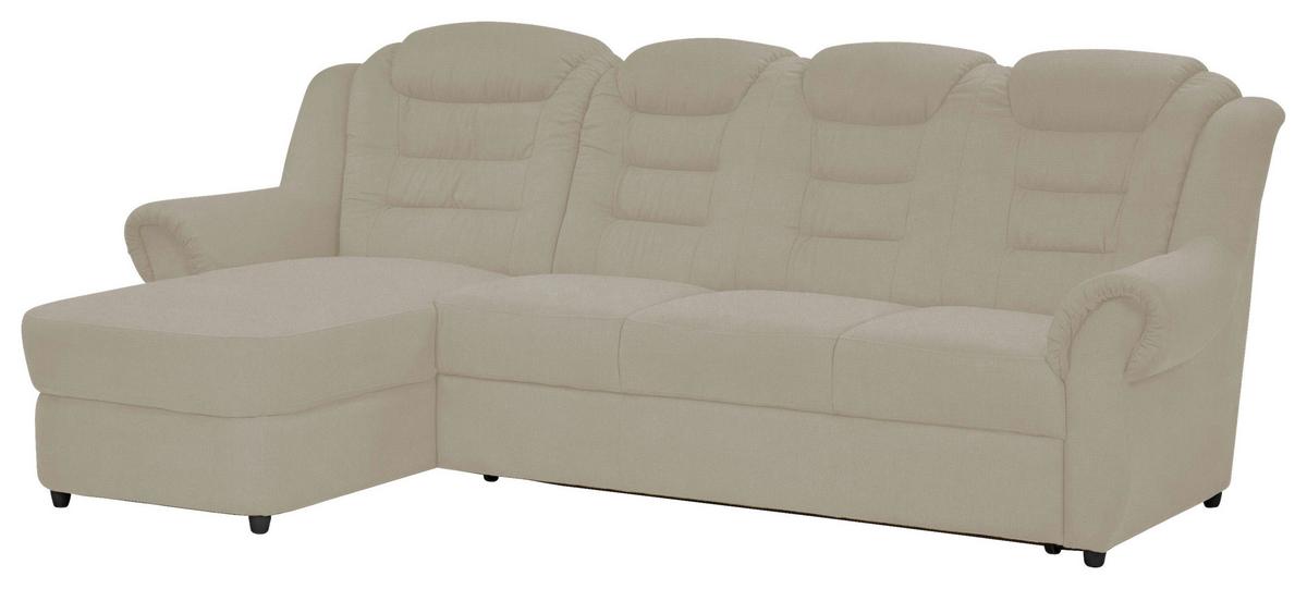 Ecksofa Boston Creme Chenille - Creme/Schwarz, KONVENTIONELL, Textil (165/262cm) - Livetastic