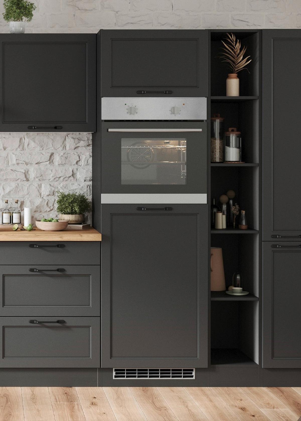Geräteumbauschrank Meran B: 60 cm Grau - Grau, LIFESTYLE, Holzwerkstoff (60/200/60cm) - Held