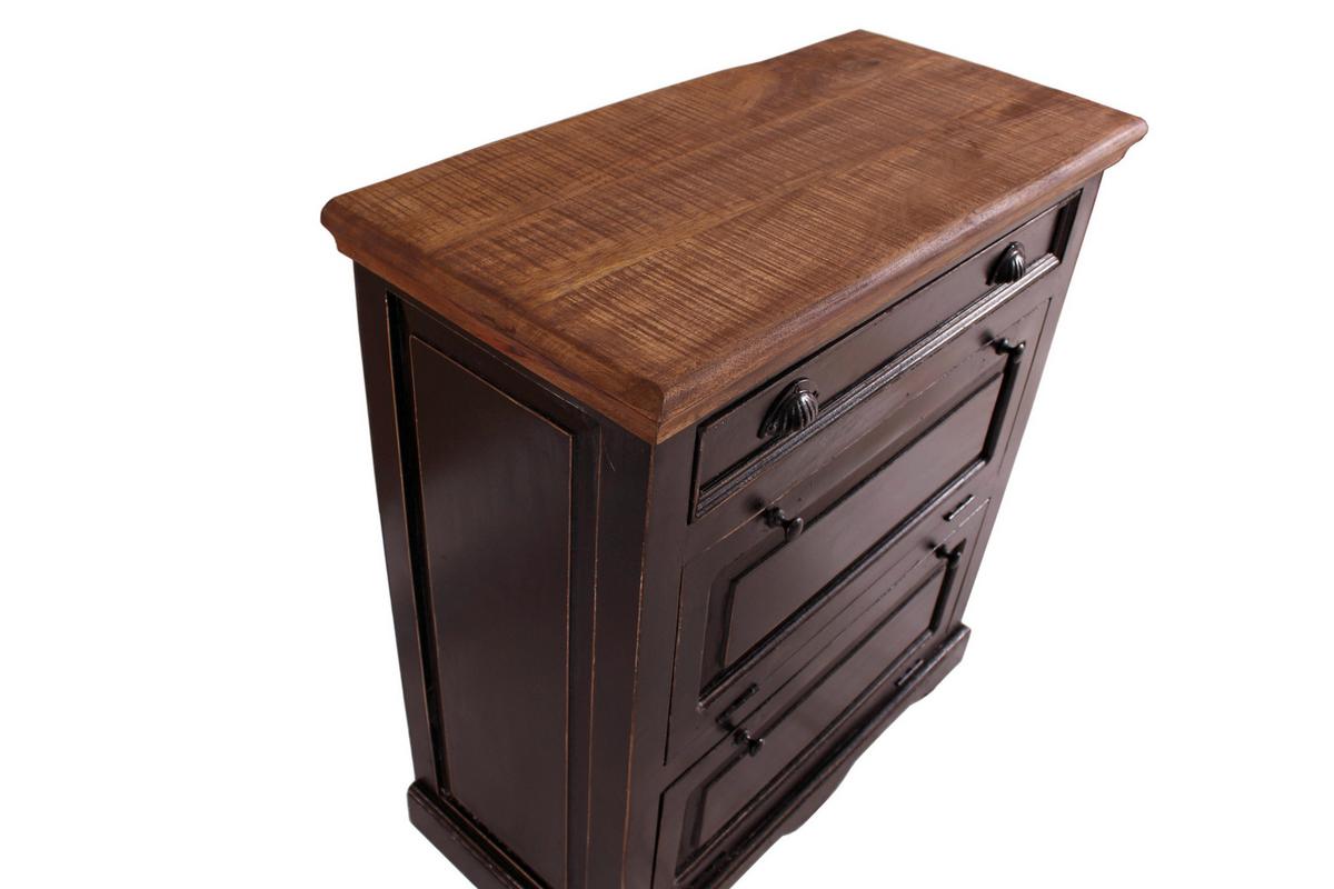 SCHUHSCHRANK Honig/Schwarz B: 85cm - Schwarz/Honig, Design, Holz/Holzwerkstoff (85/90/40cm) - MID.YOU