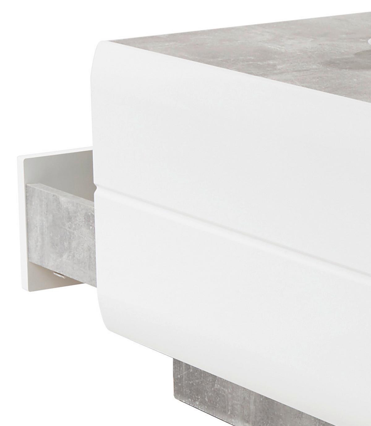 Couchtisch Mit Stauraum Avensis, Betonoptik/weiß - Weiß/Grau, MODERN, Holzwerkstoff (75/40/75cm) - Luca Bessoni