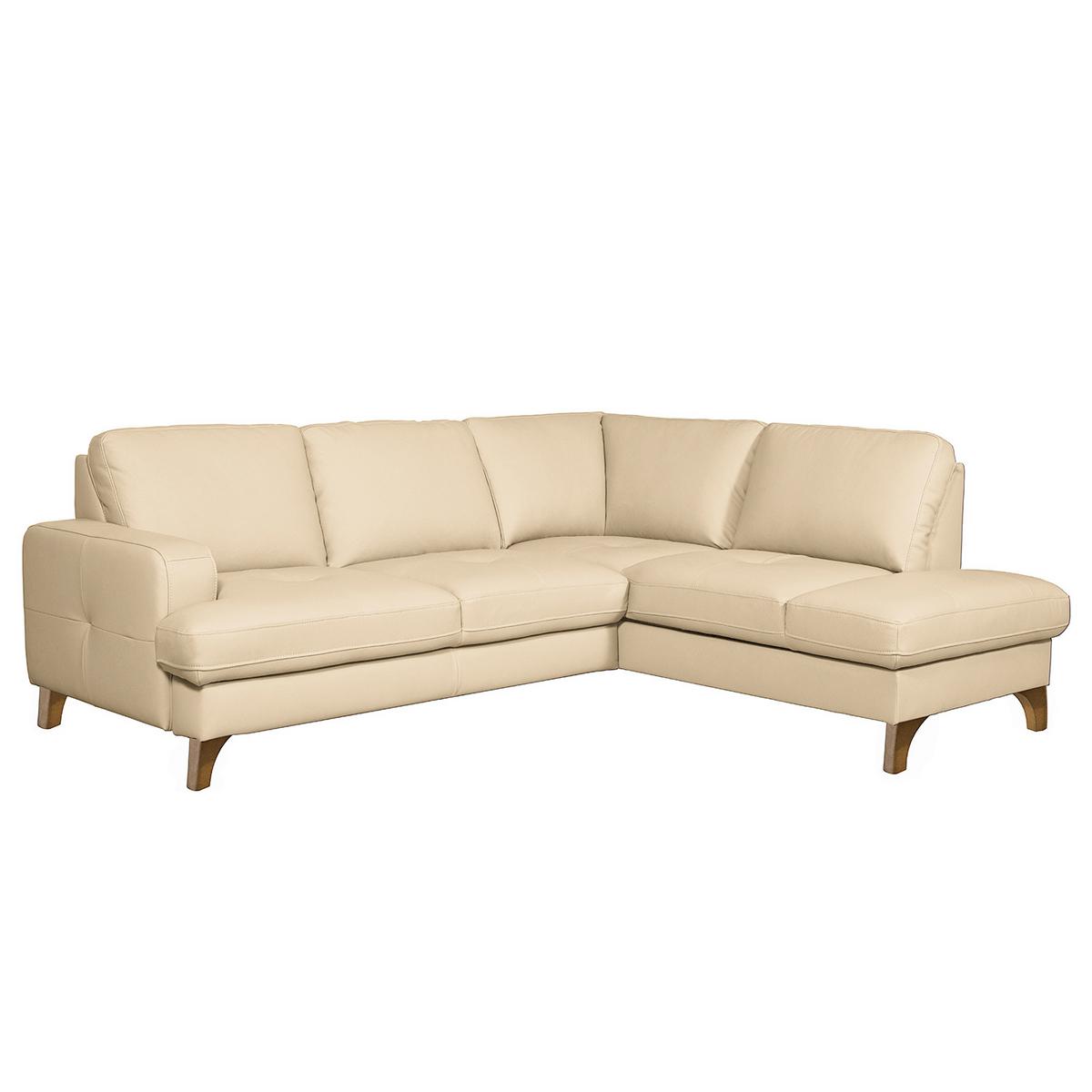 Ecksofa Fargo Beige B: 234x190 Cm - Beige/Buchefarben, Design, Leder/Textil (234/190cm) - Livetastic