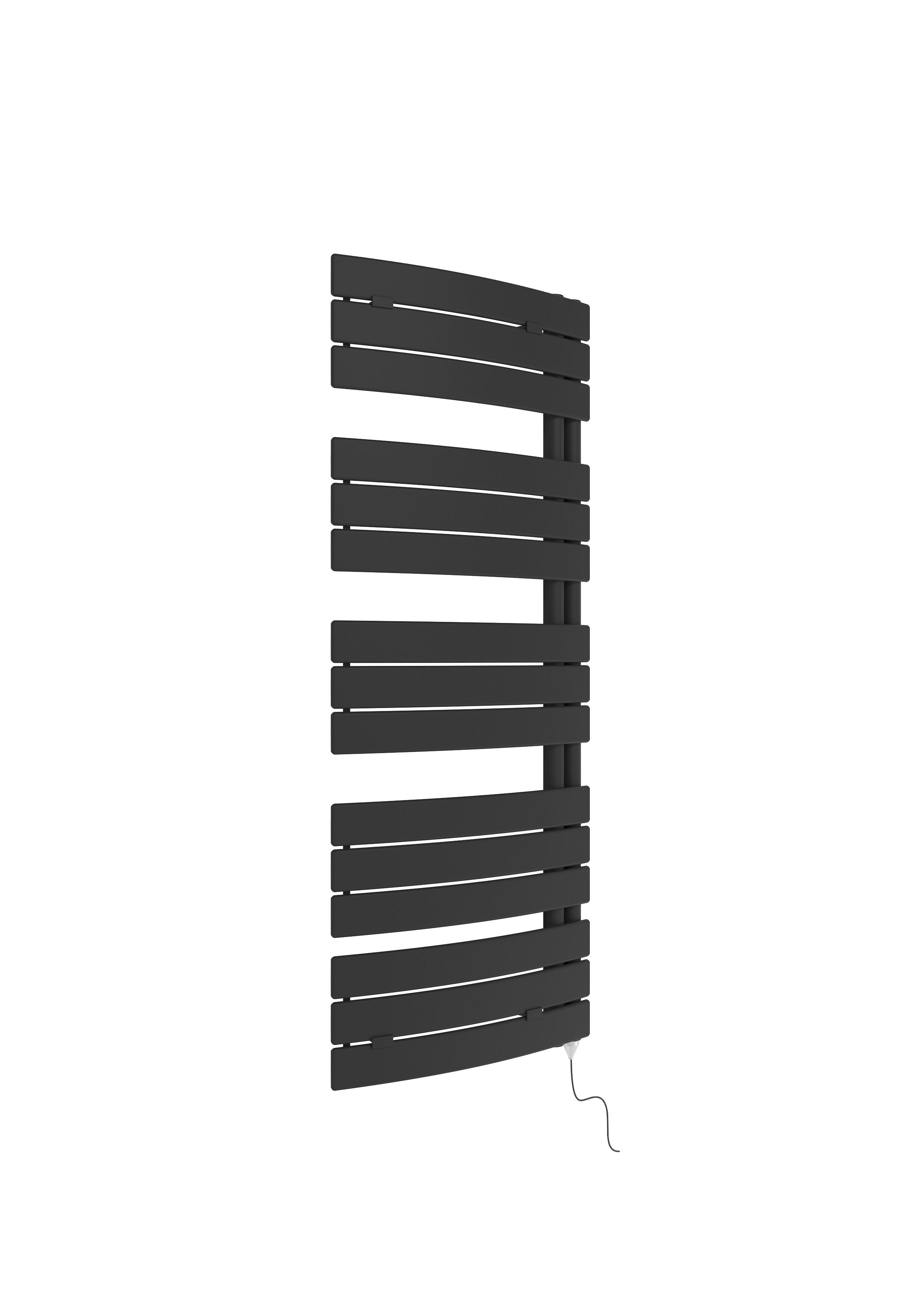 Handtuchheizkörper Contract Bxl 62x155 Cm Gebogen 600 W - Schwarz, Basics, Metall (62/155cm) - Sanotechnik