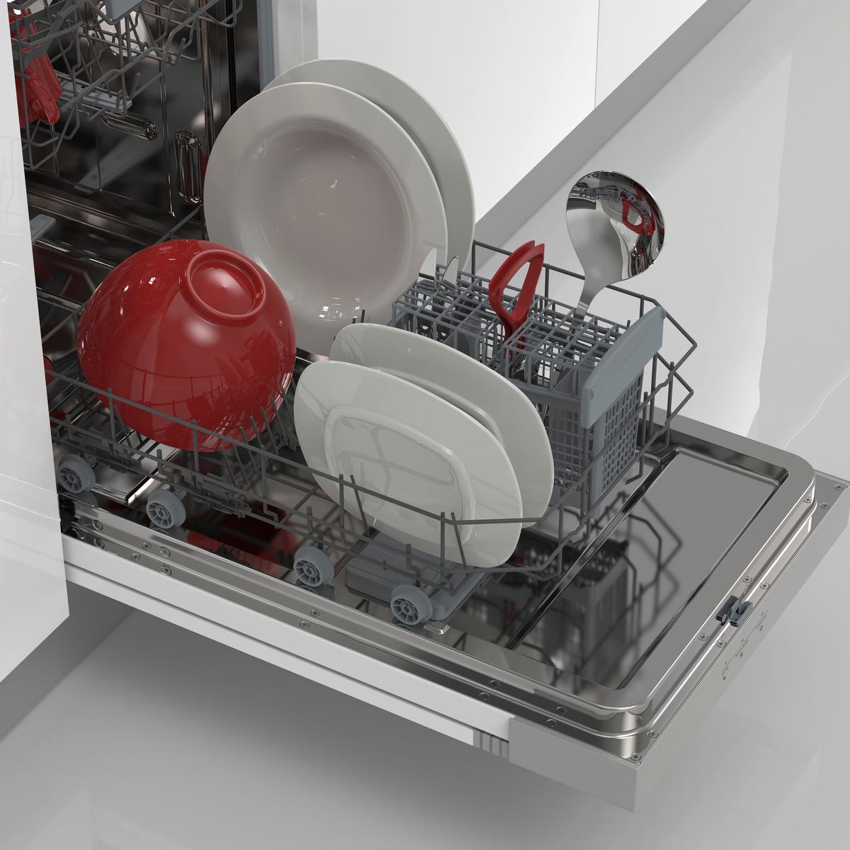 Einbau-geschirrspüler Qw-hs12s 47es-De B:44,8 Teilintegriert - Edelstahlfarben, Basics (44,8/82/57cm) - Sharp