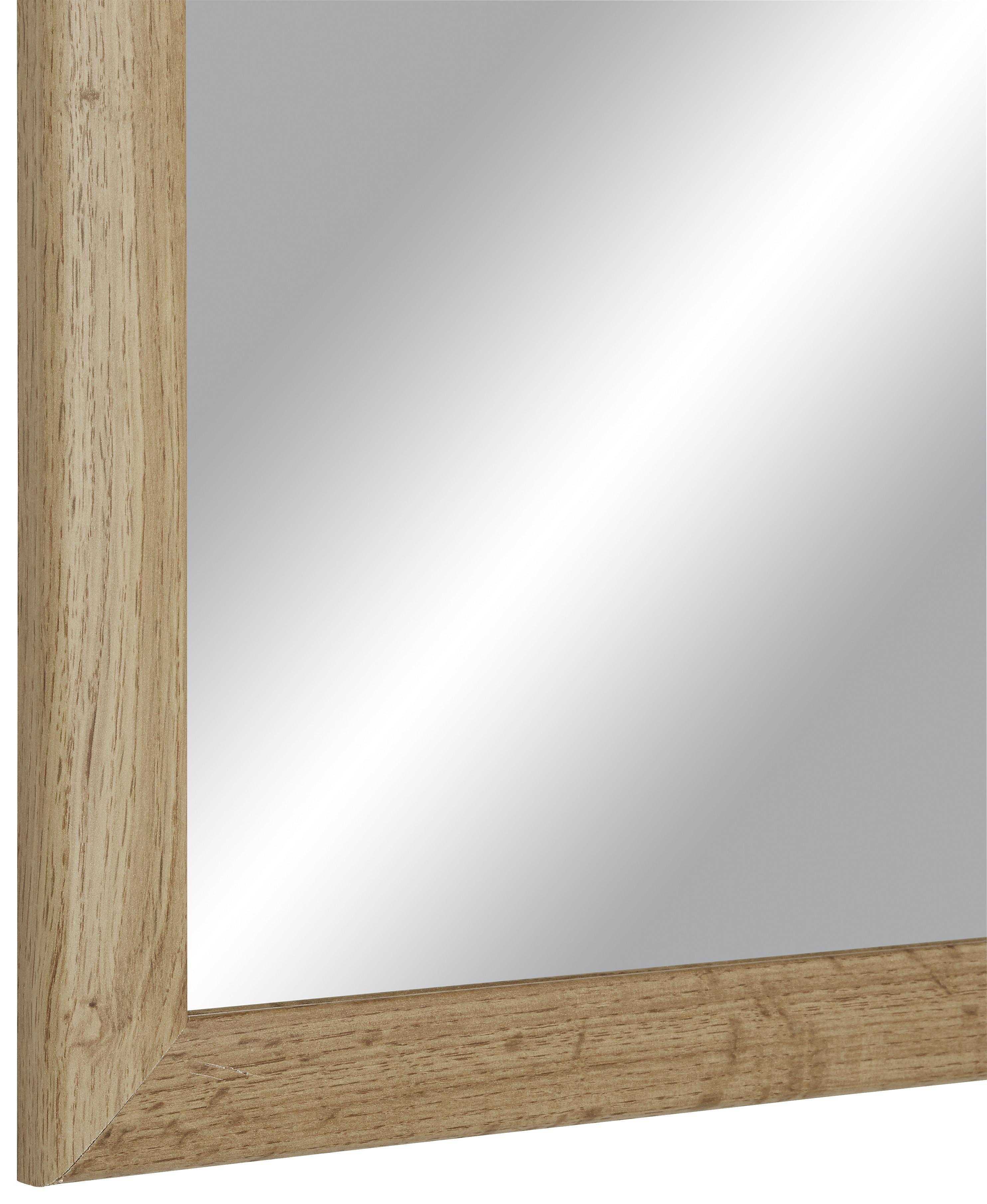 Nástěnné Zrcadlo Wotan - hnědá, Moderní, kompozitní dřevo/sklo (60/80cm)