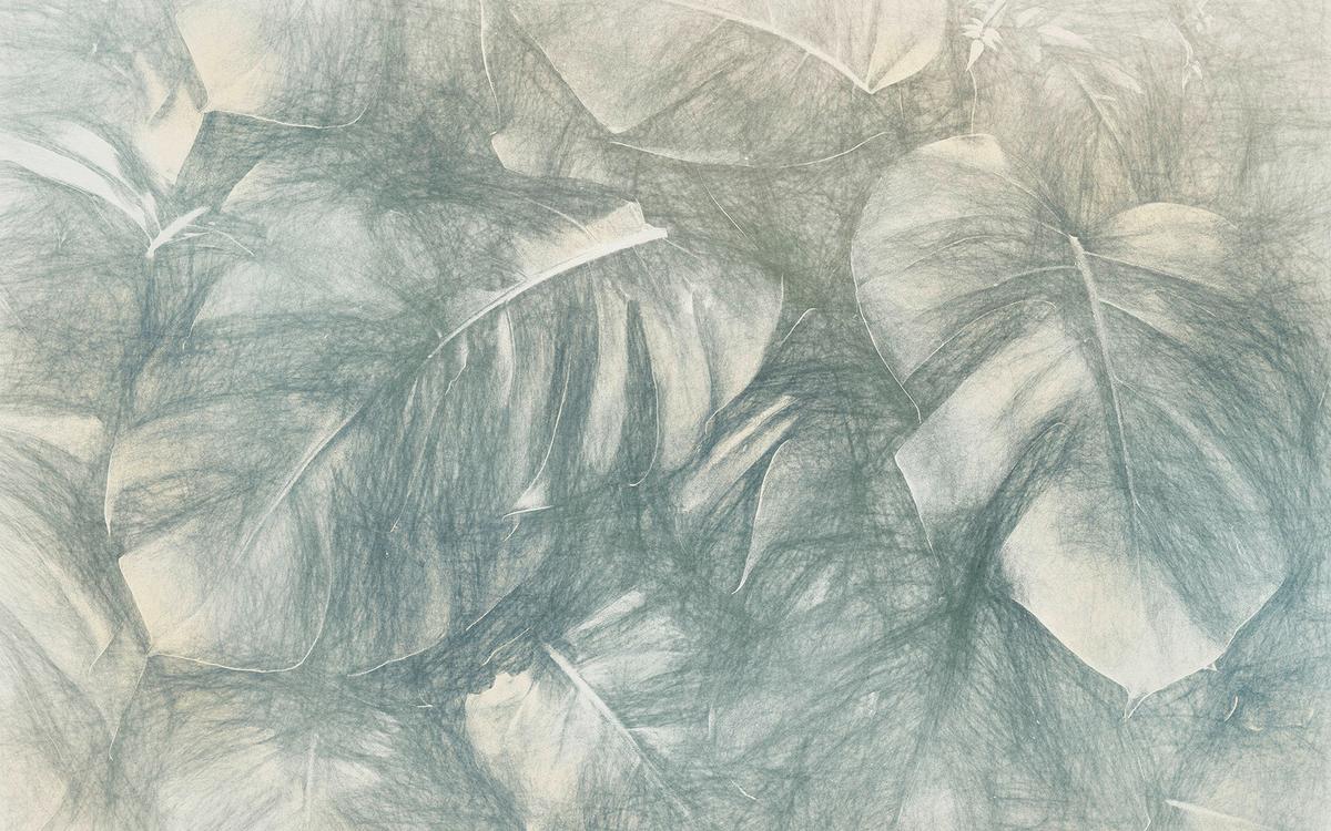 Vliestapete Beyond Botanic - Blau/Weiß, Basics (400/250cm) - Komar