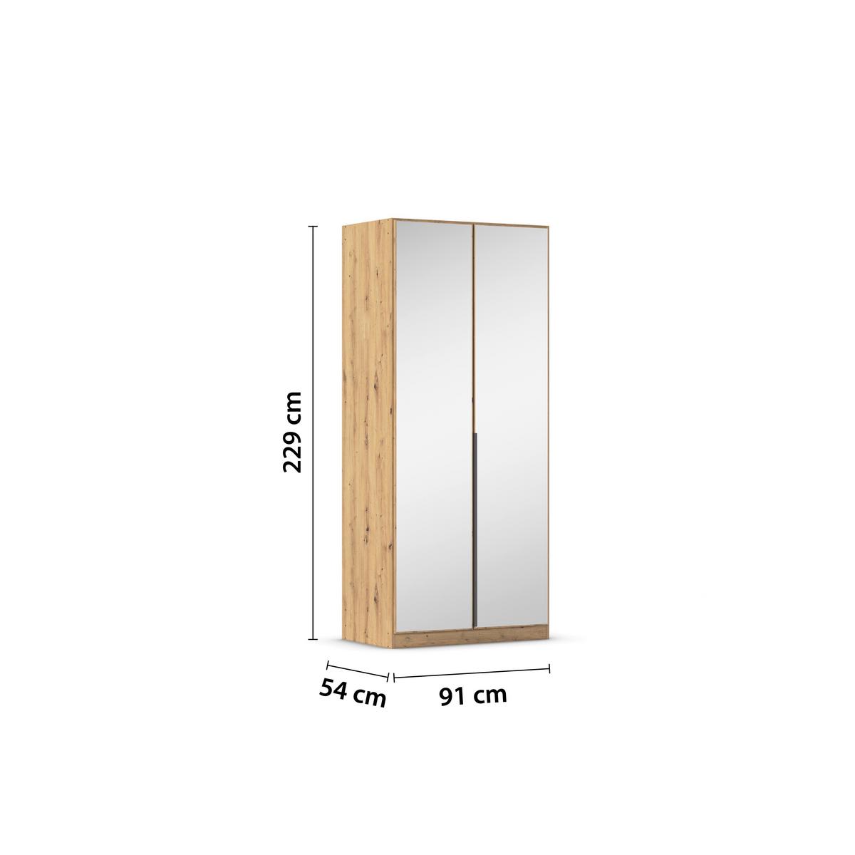 Drehtürenschrank Alabama Eiche Dekor B: 91 Cm - Eiche Artisan, MODERN, Holzwerkstoff (91/229/54cm) - Rauch Möbel
