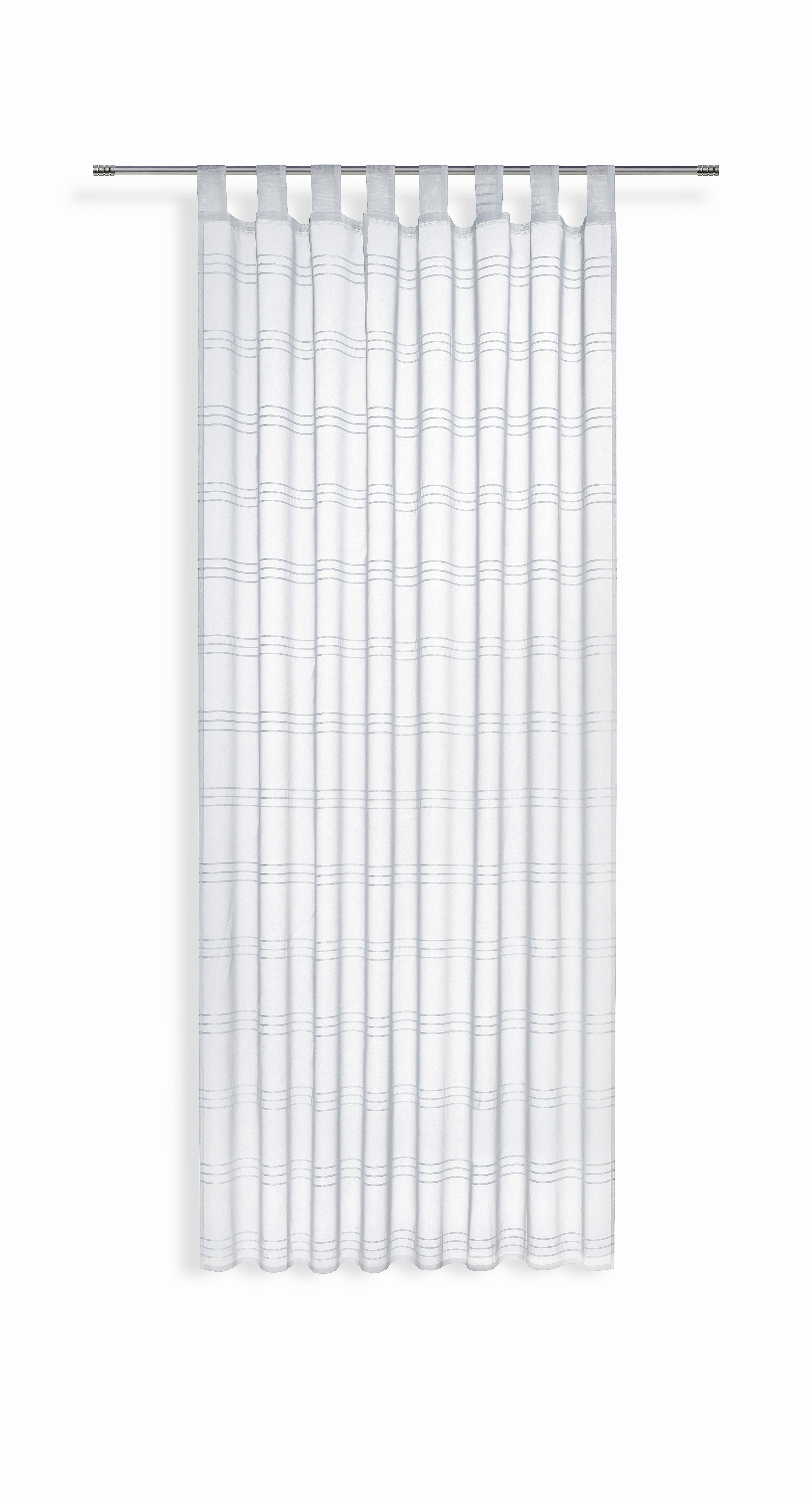 Vorhang Mit Schlaufen Und Band Halina 145x245 Cm Weiß/ Taupe