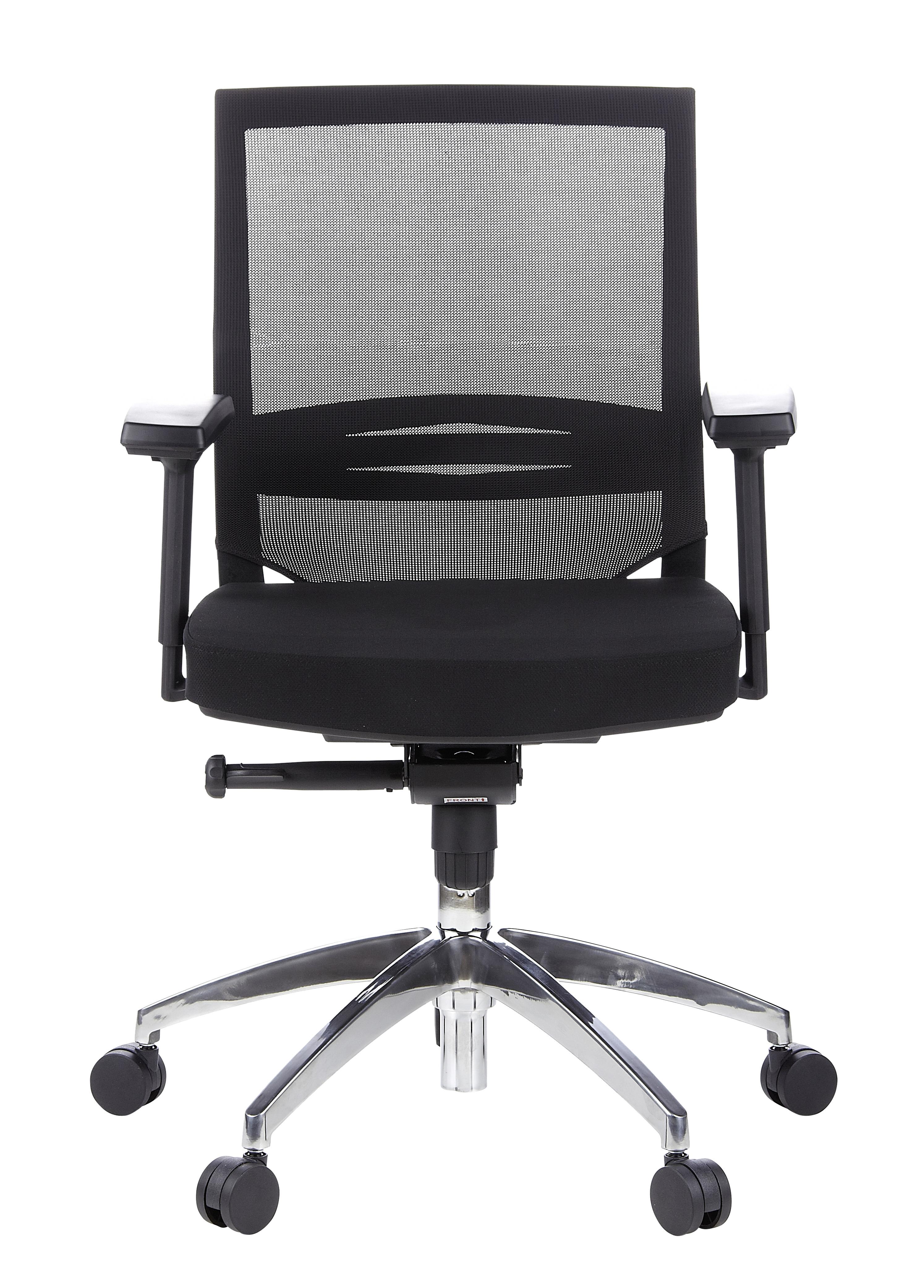 Drehstuhl Porto Pro Schwarz - Alufarben/Schwarz, MODERN, Kunststoff/Textil (59/108/49cm) - MID.YOU