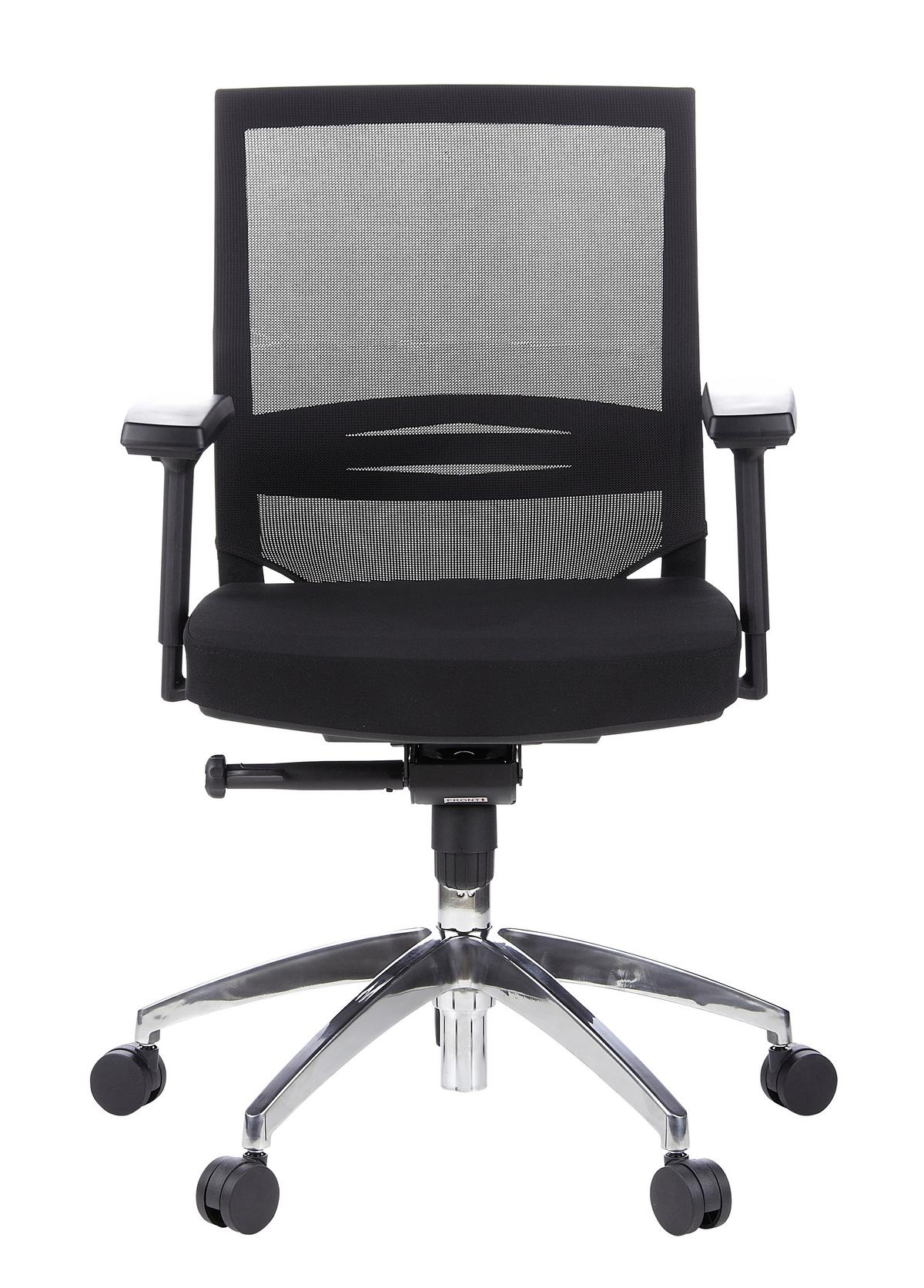 Drehstuhl Porto Pro Schwarz - Alufarben/Schwarz, MODERN, Kunststoff/Textil (59/108/49cm) - MID.YOU